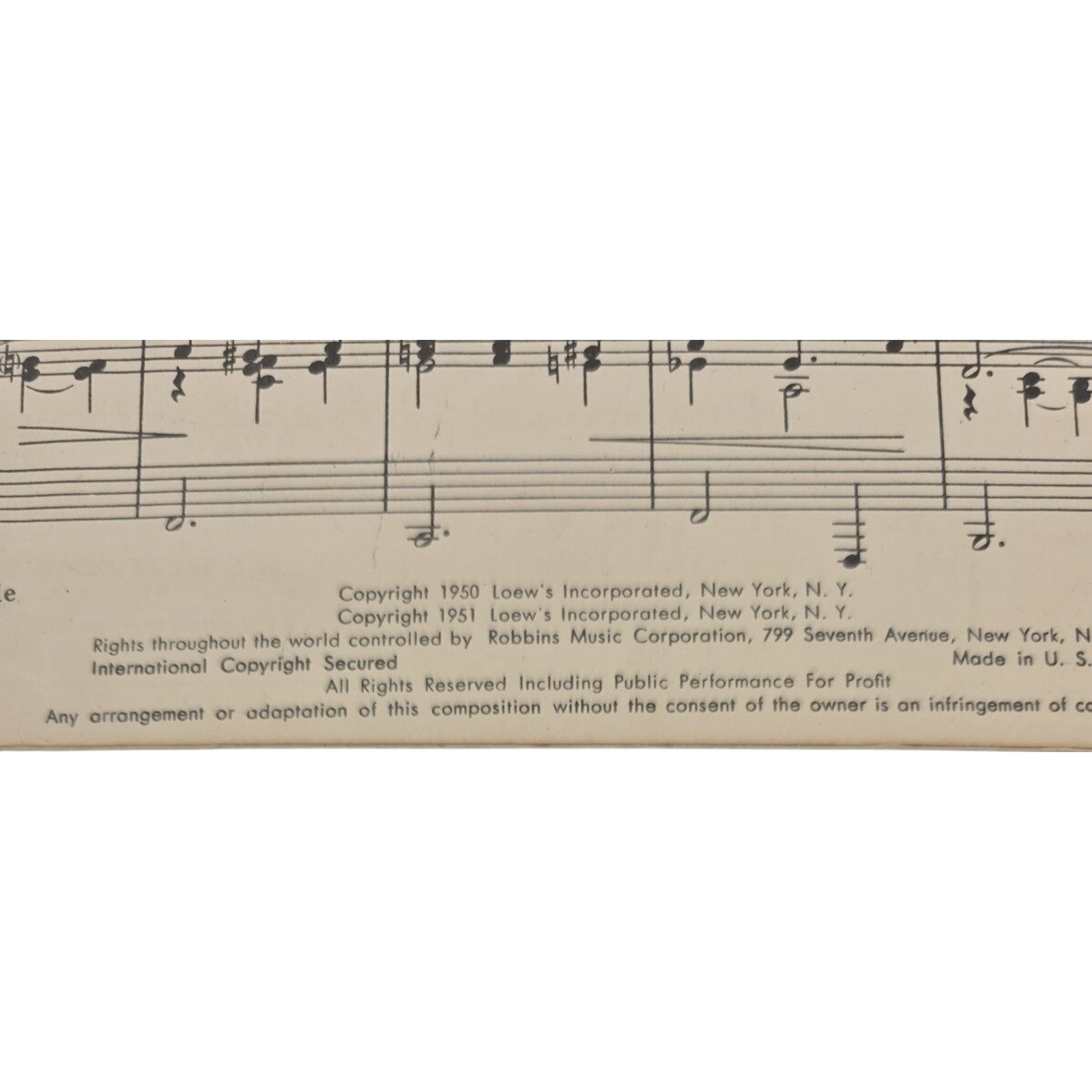 Vintage 1951 Sheet Music The Loveliest Night of the Year by Paul Francis Webster