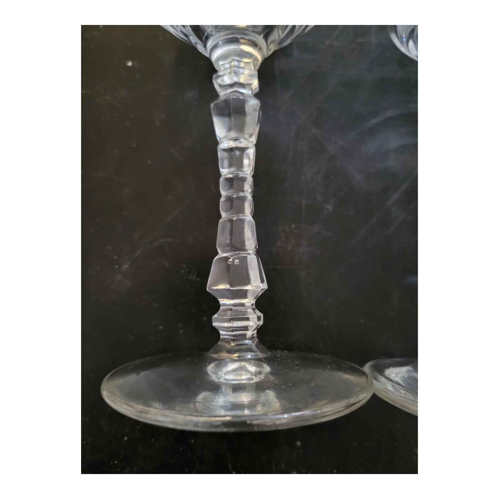 Vintage Etched Crystal Wine Sherbet Glasses Set of 2 Libbey Stem 5.75"