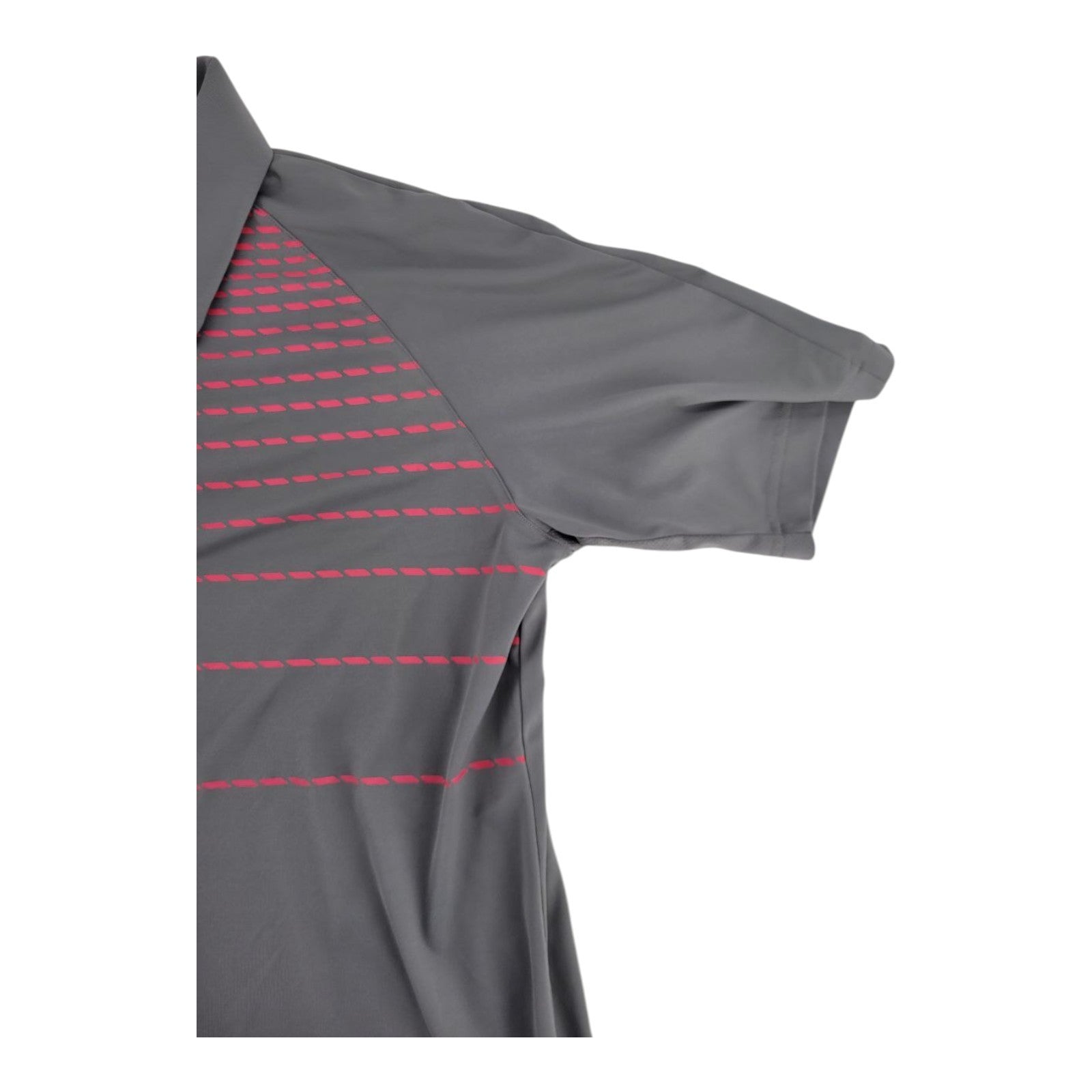 Adidas Golf ClimaCool Gray Pink Striped Short Sleeve Polo Shirt Mens Size M