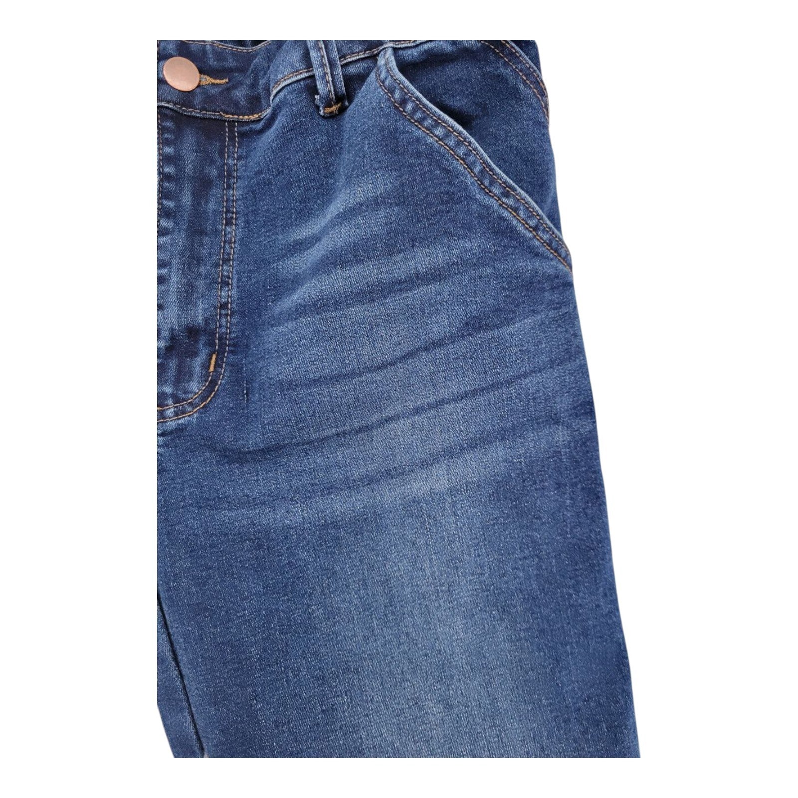 Flamingo Womens Stretch Denim Straight Leg Jeans Blue Size L
