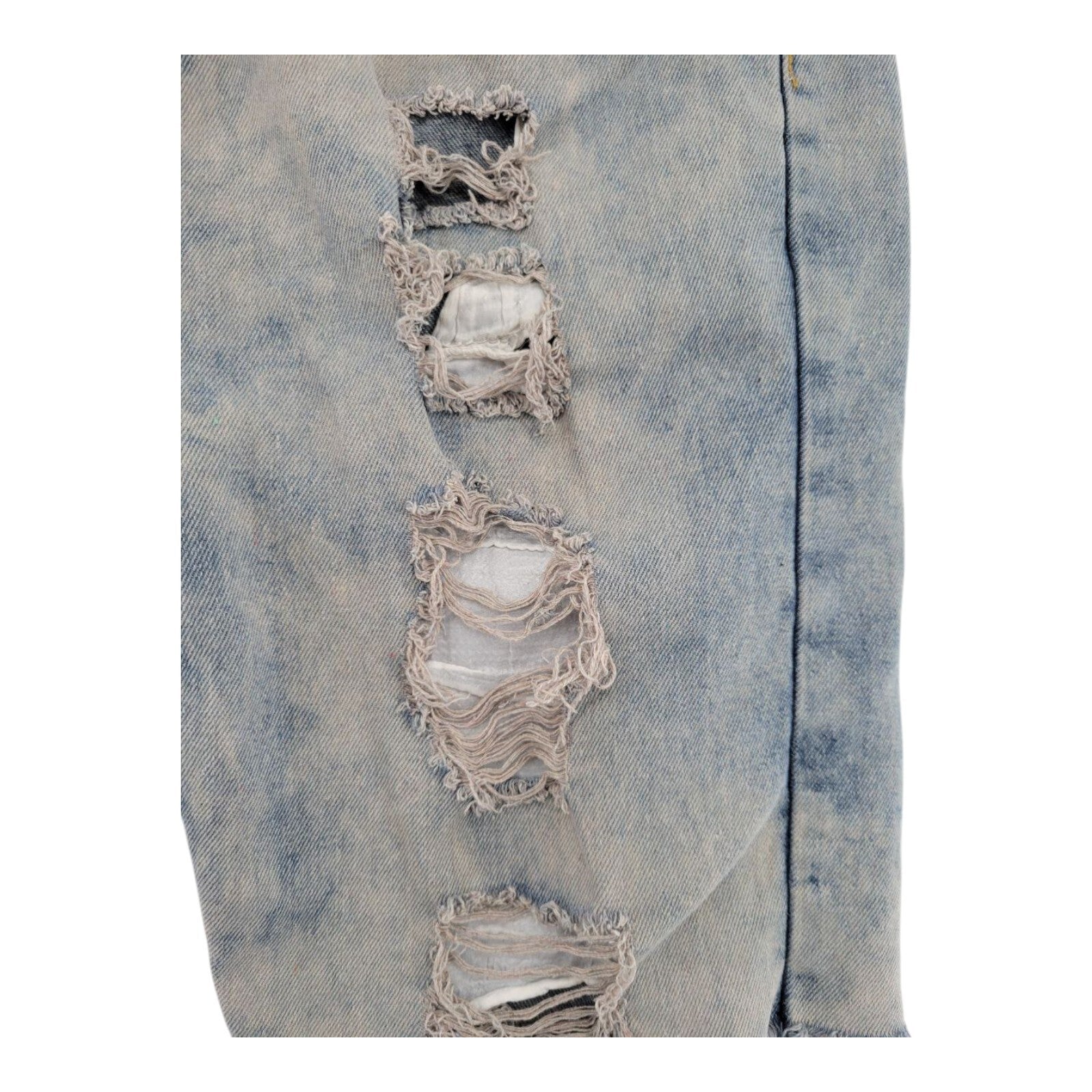 True Rock Distressed Denim Shorts Blue Cut Off Raw Hem Mens Size 38
