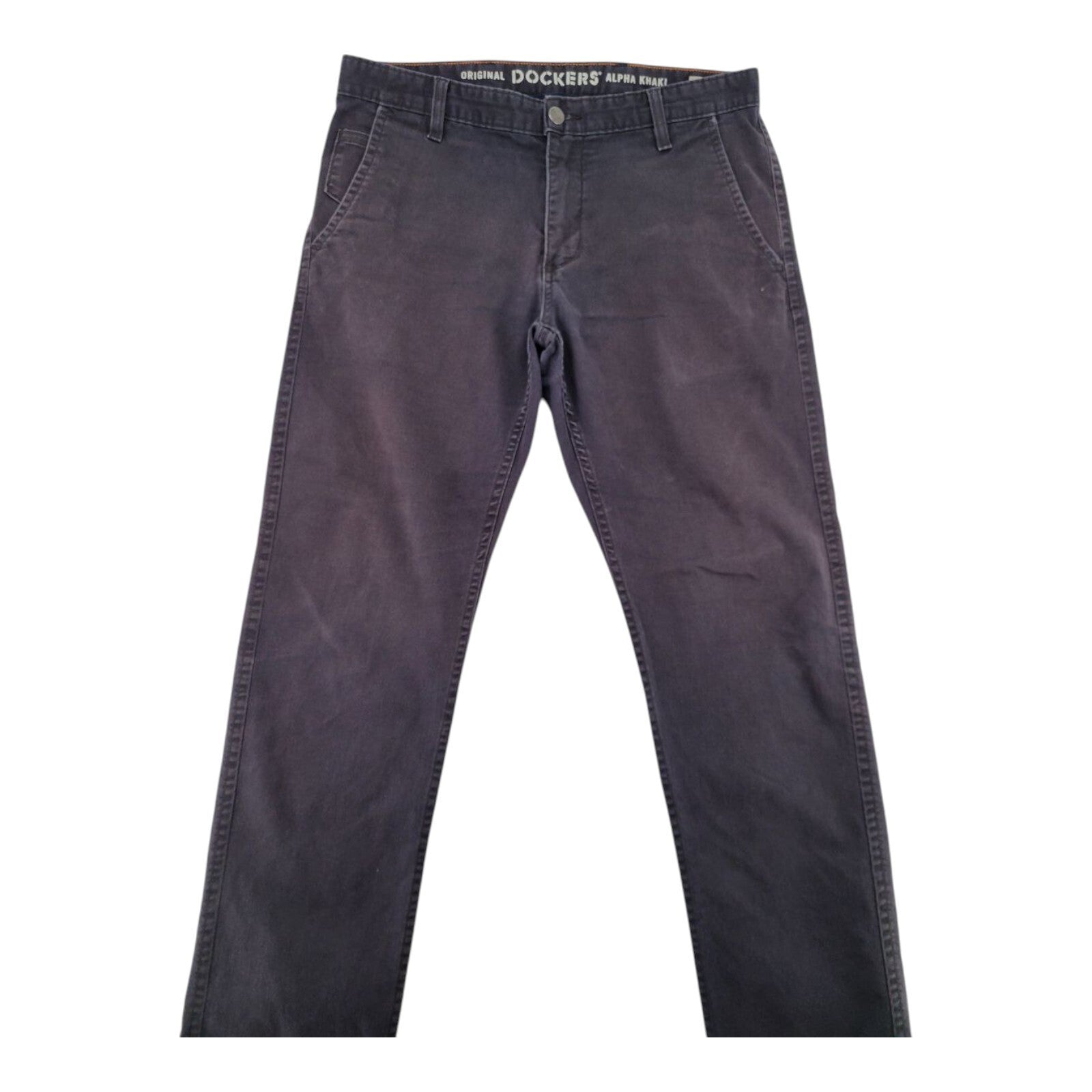 Dockers Alpha Khaki Slim Tapered Cotton Blend Black Pants Mens Size 34