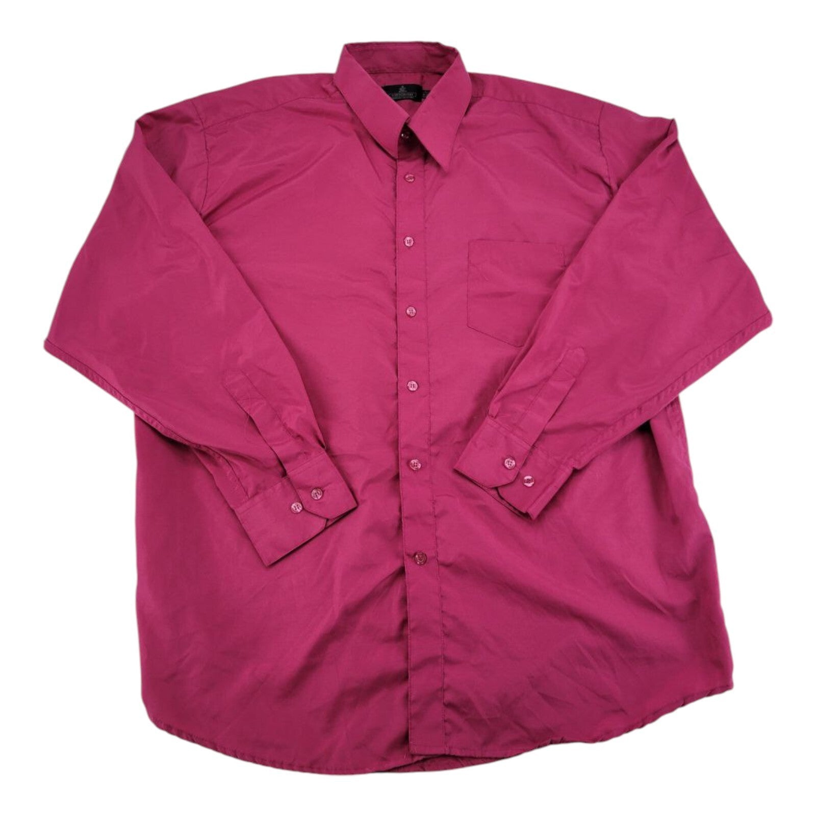Vittorino Signature Collection Mens Fuchsia Button Up Long Sleeve Shirt Size L