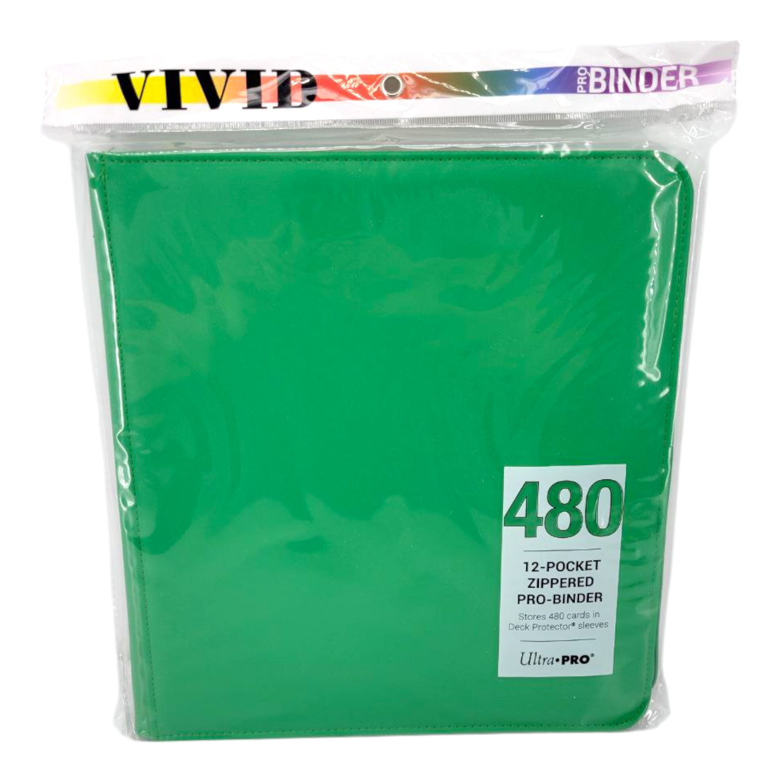 Ultra Pro Vivid 12 Pocket Zippered Pro Binder Green 480 Card Storage