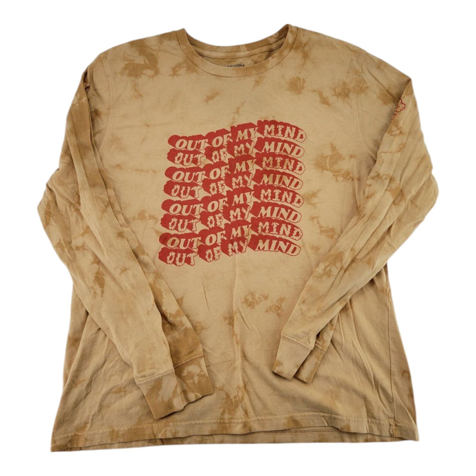Arizona Jean Co Long Sleeve Tie Dye Shirt Out Of My Mind Graphic Tee Size Large
