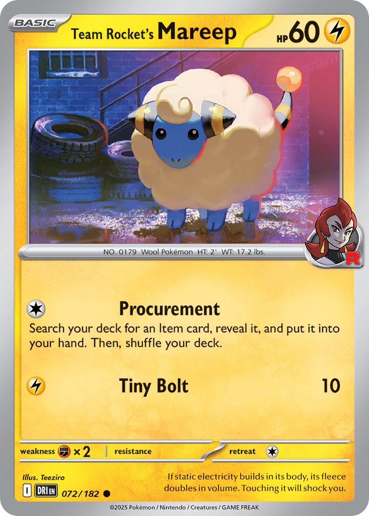 Team Rocket's Mareep 72/182 Destined Rivals