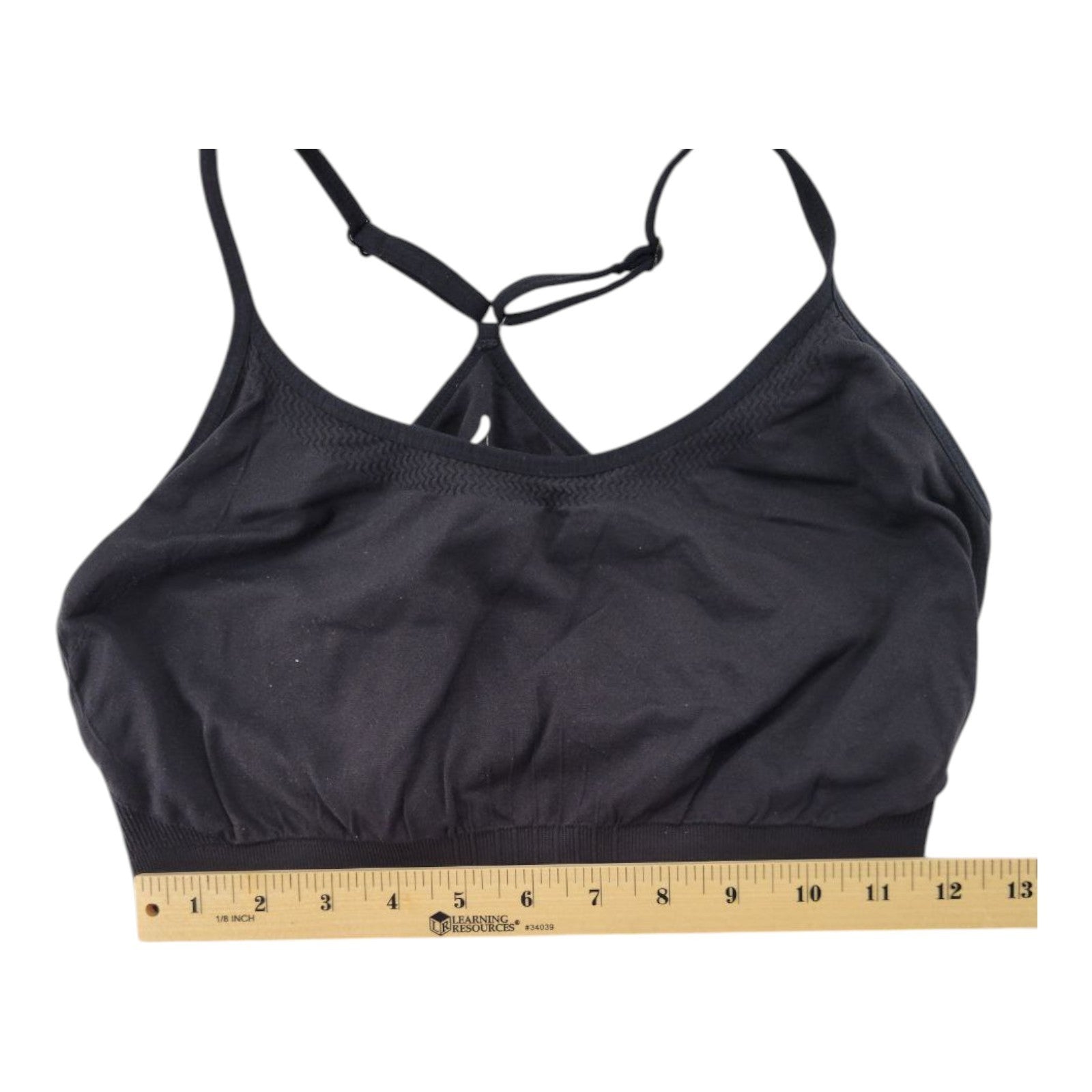 Aspire Women's Black Seamless Sports Bra Crossback Stretch Nylon Spandex XL