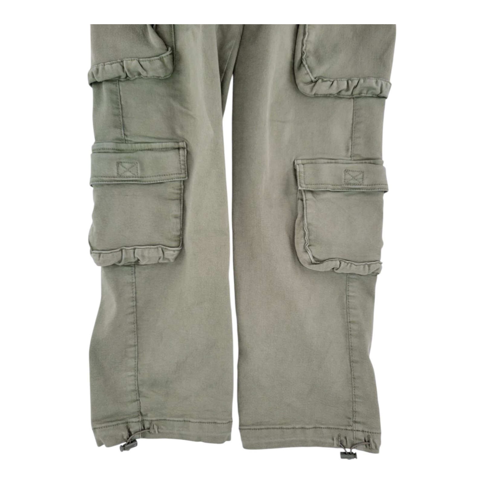 LoveGen Women's Utility Cargo Pants Size 7/29 Multi-Pocket Drawstring Hem