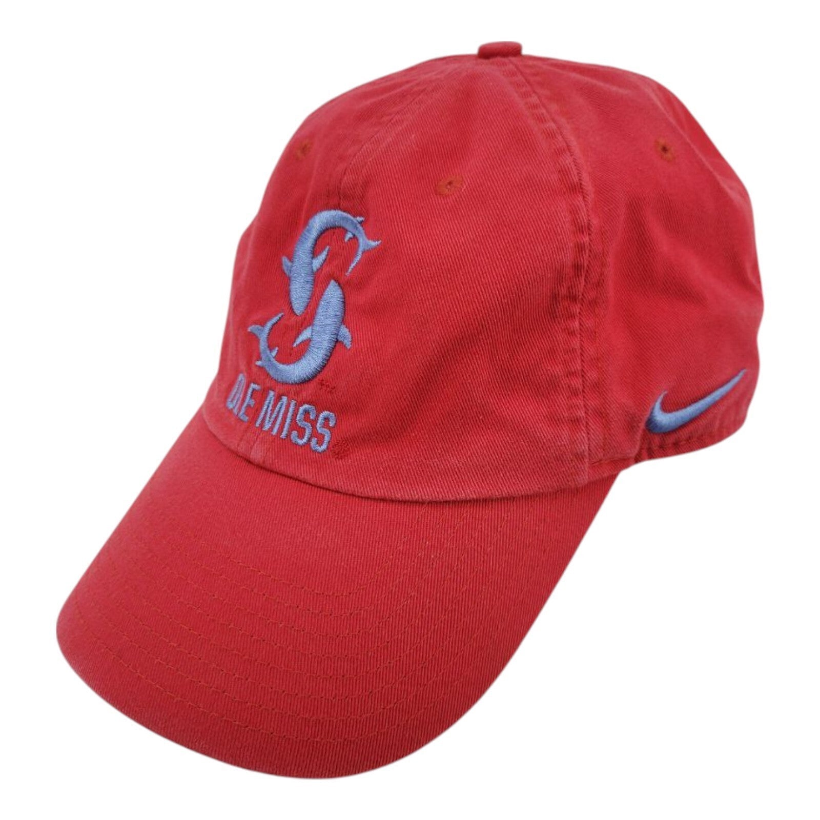 Nike Ole Heritage86 Adjustable Hat Red Blue Fish Logo Baseball Cap OS