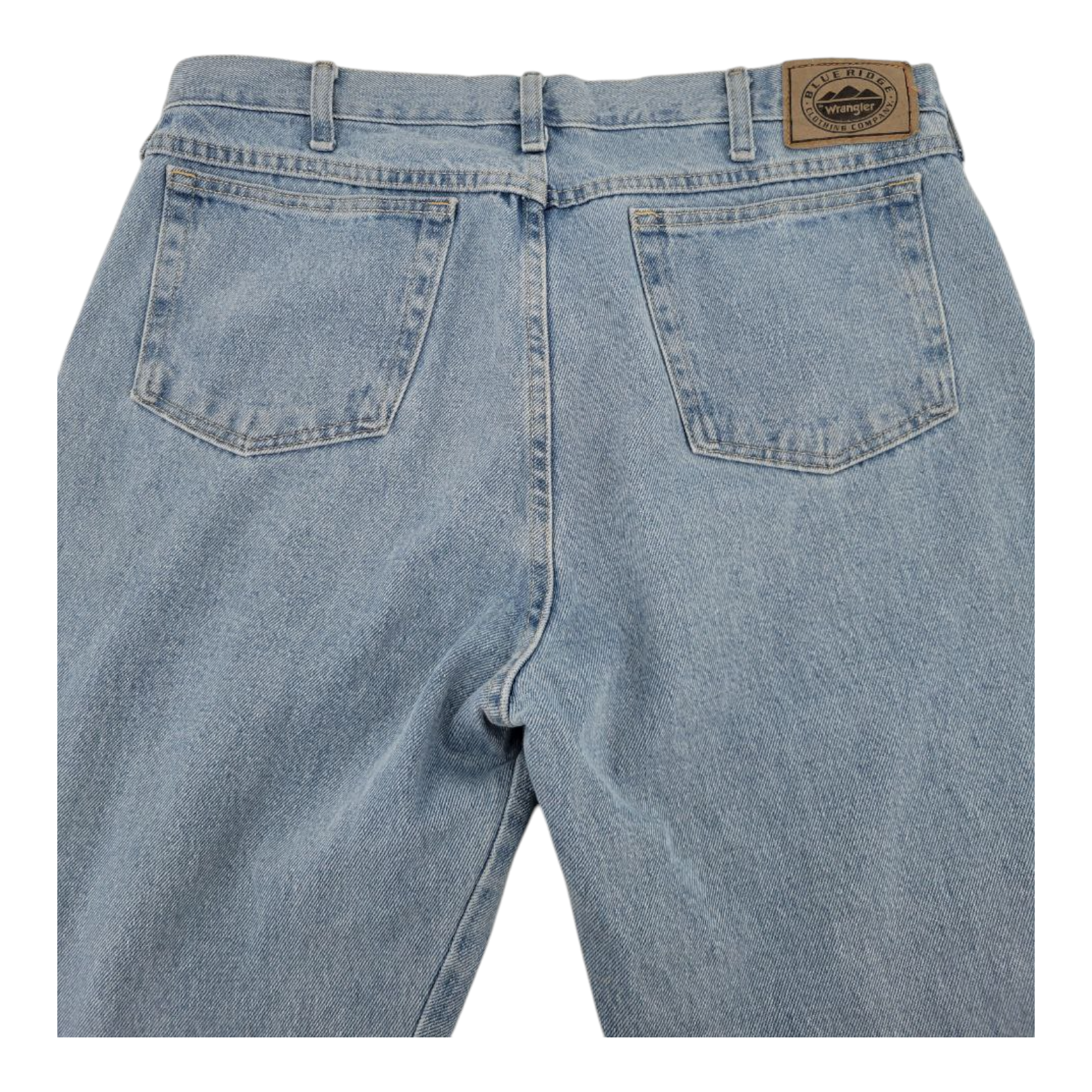 Wrangler Blue Ridge Mens Jeans Light Wash Denim Straight Fit 36x34 RN 130273