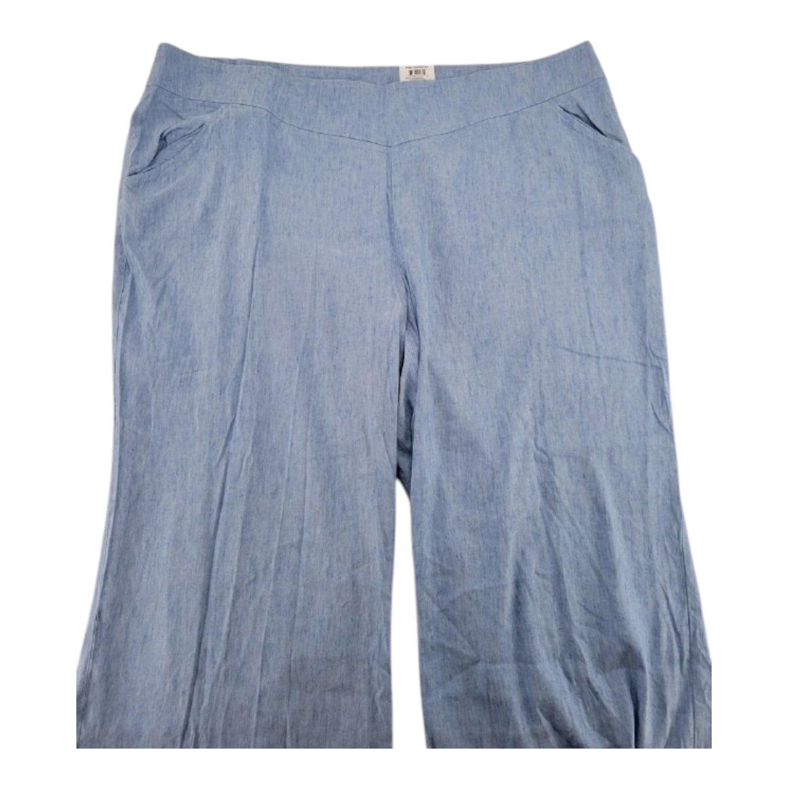 INC Plus Wide Leg Pants Size 28W Chambray Blue Mid Rise