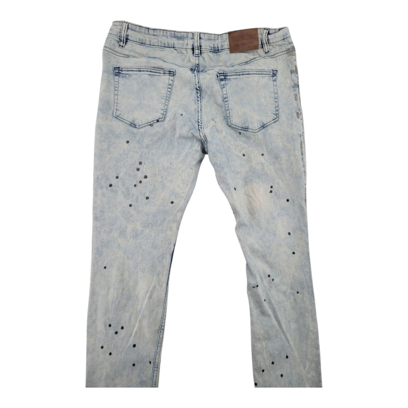 Blue Cult Mens Acid Wash Distressed Jeans Paint Splatter Stretch Size 38