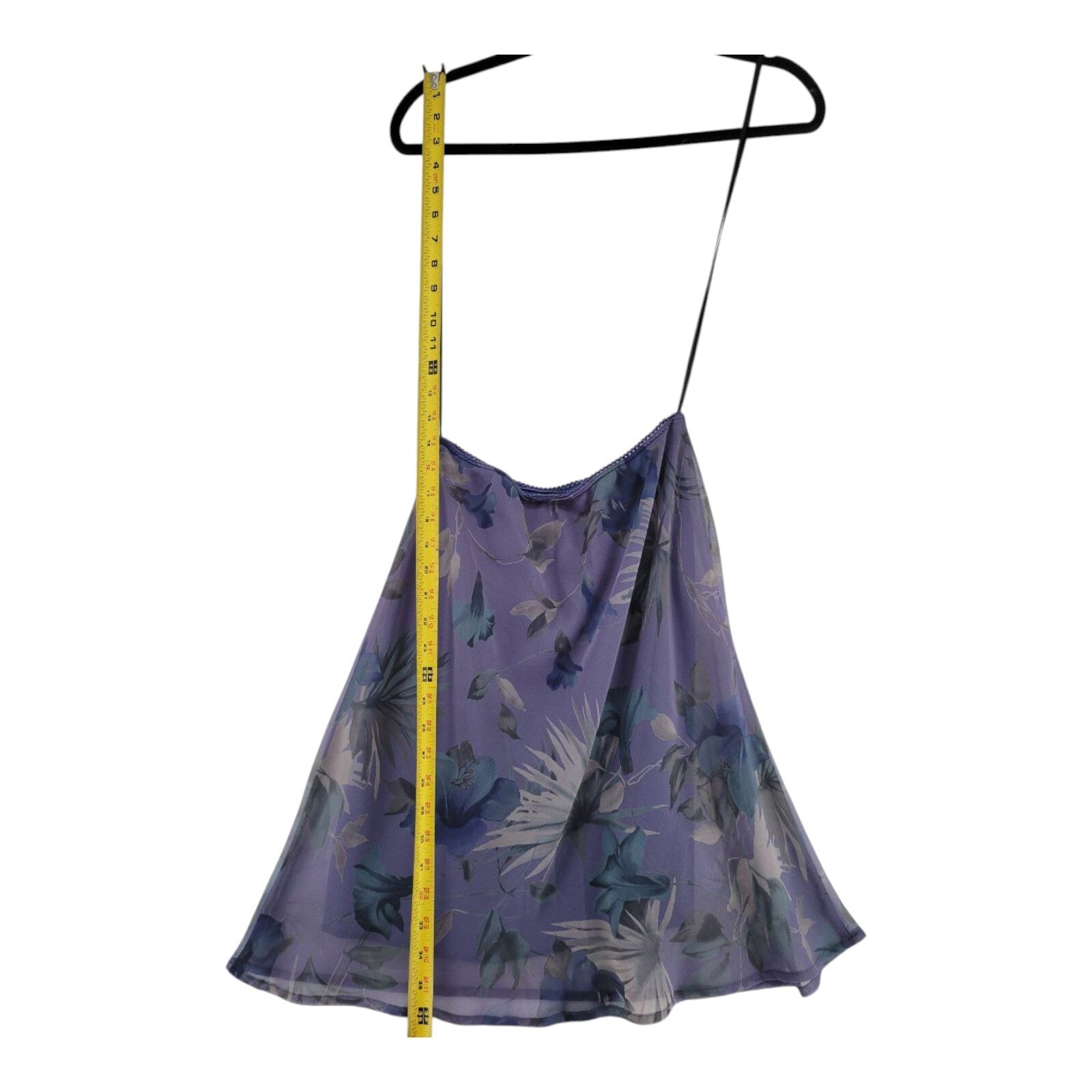 Floral Purple Sheer Camisole Tank Top Womens Size Small