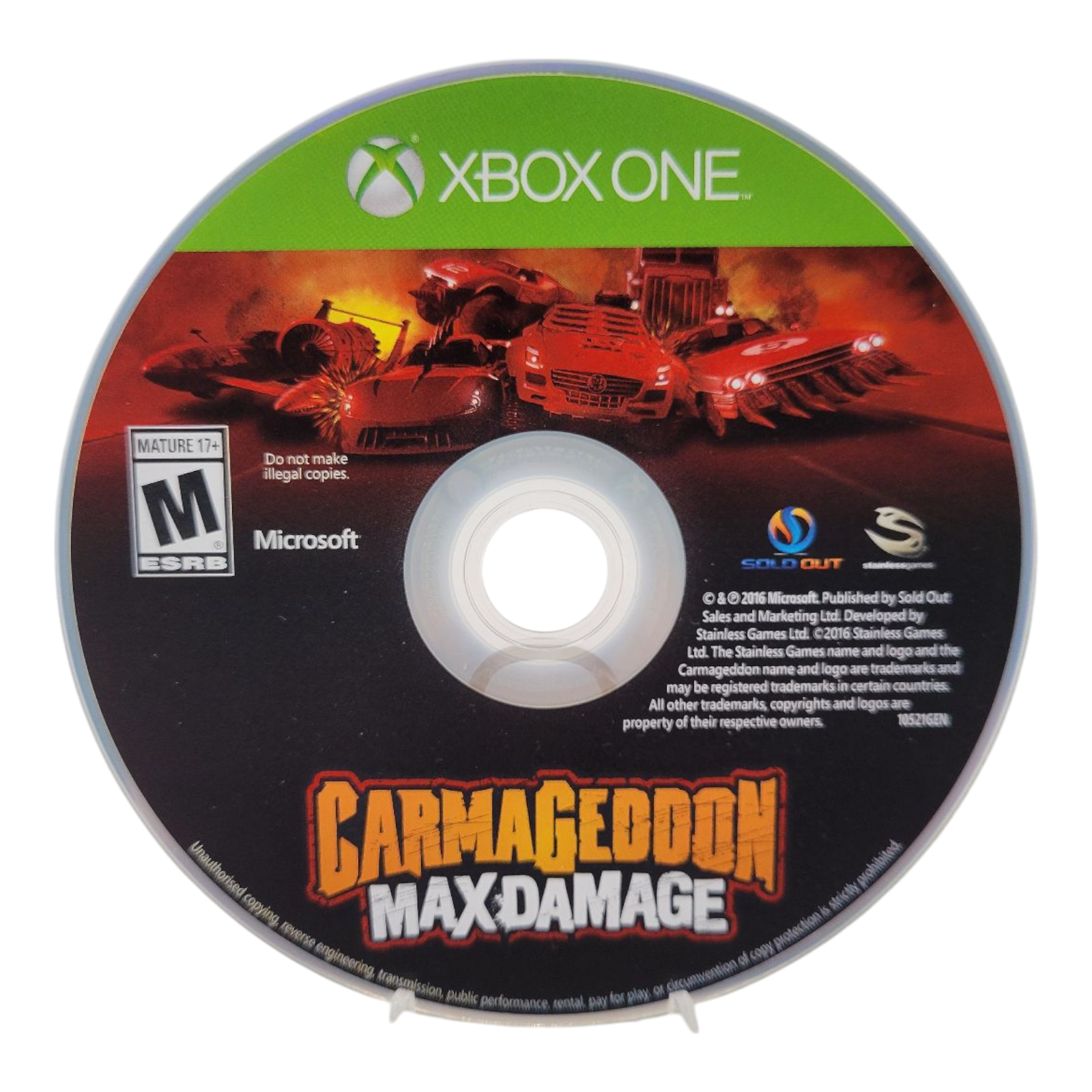 Microsoft 2016 Carmageddon Max Damage Xbox One Game Case Disc Only