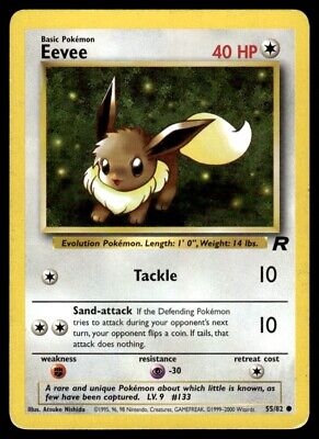 Pokemon TCG Team Rocket Eevee 2000 Basic Common #55 Lightly Played Card