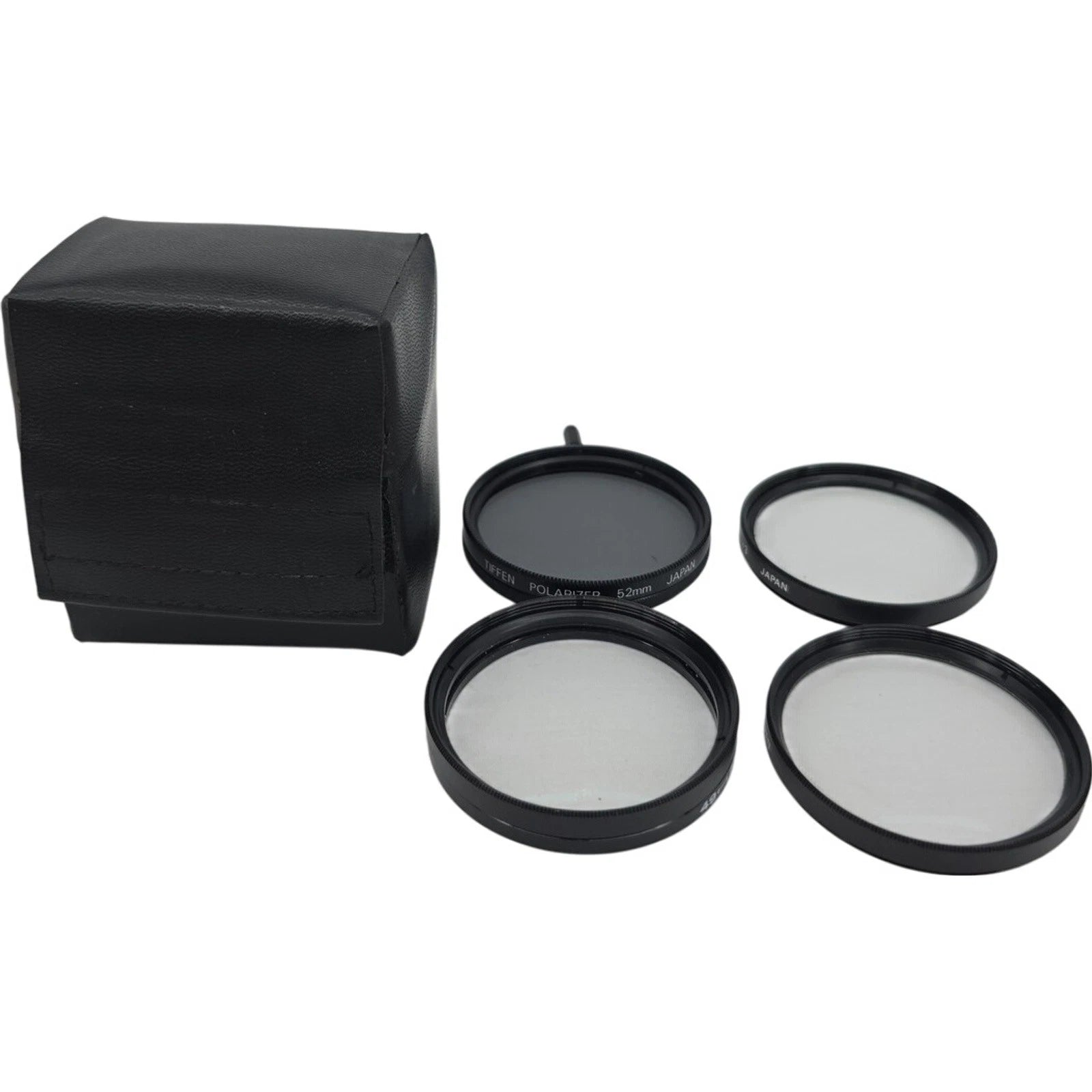Lot of 4 Hoya HMC +1 +2 +3 52mm Close-Up Filters & Tiffen Polarizer w/ Case