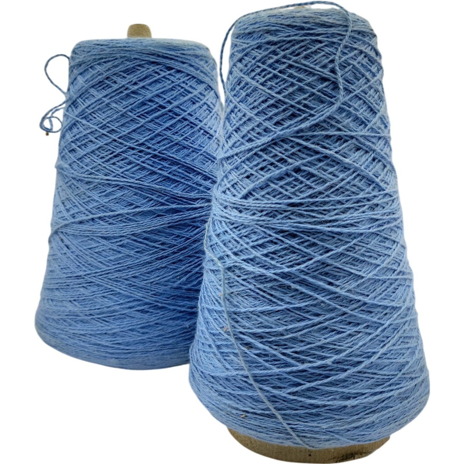 Vintage Sky Blue Cone Yarn 2/24 Acrylic Blend Weaving Knitting Crochet Lot of 2