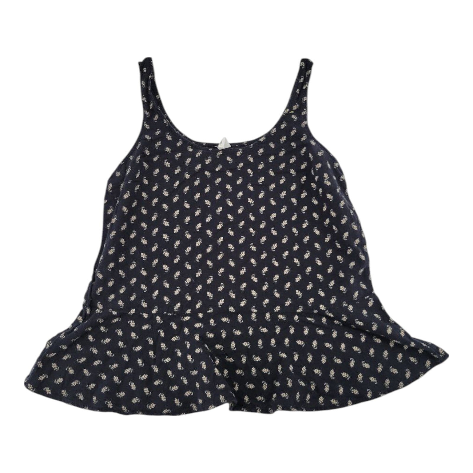 Old Navy Womens Black Floral Peplum Hem Tank Top Medium