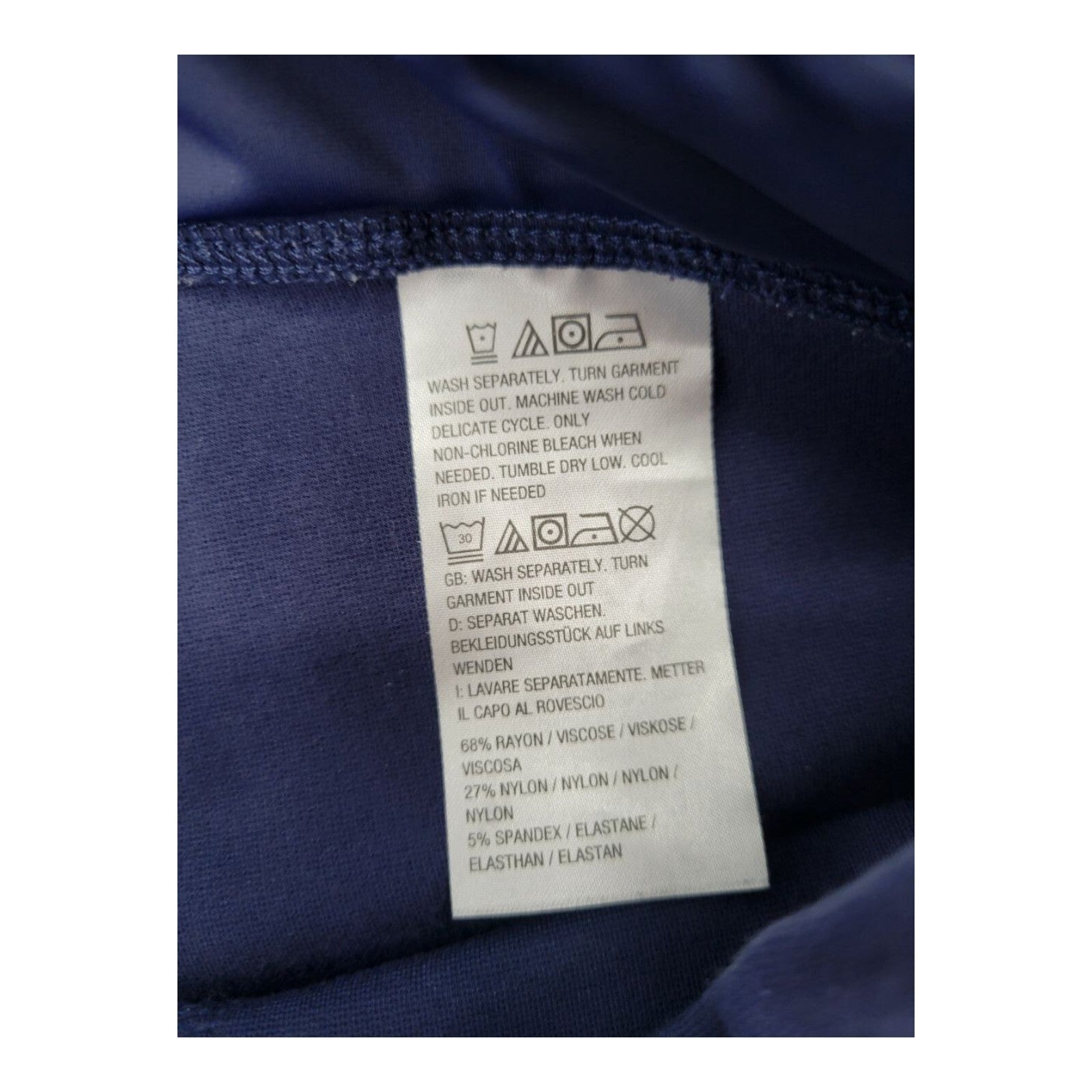 Belle Kim Gravel Womens Navy Stretch Pull On Knit Capri Pants Size 16