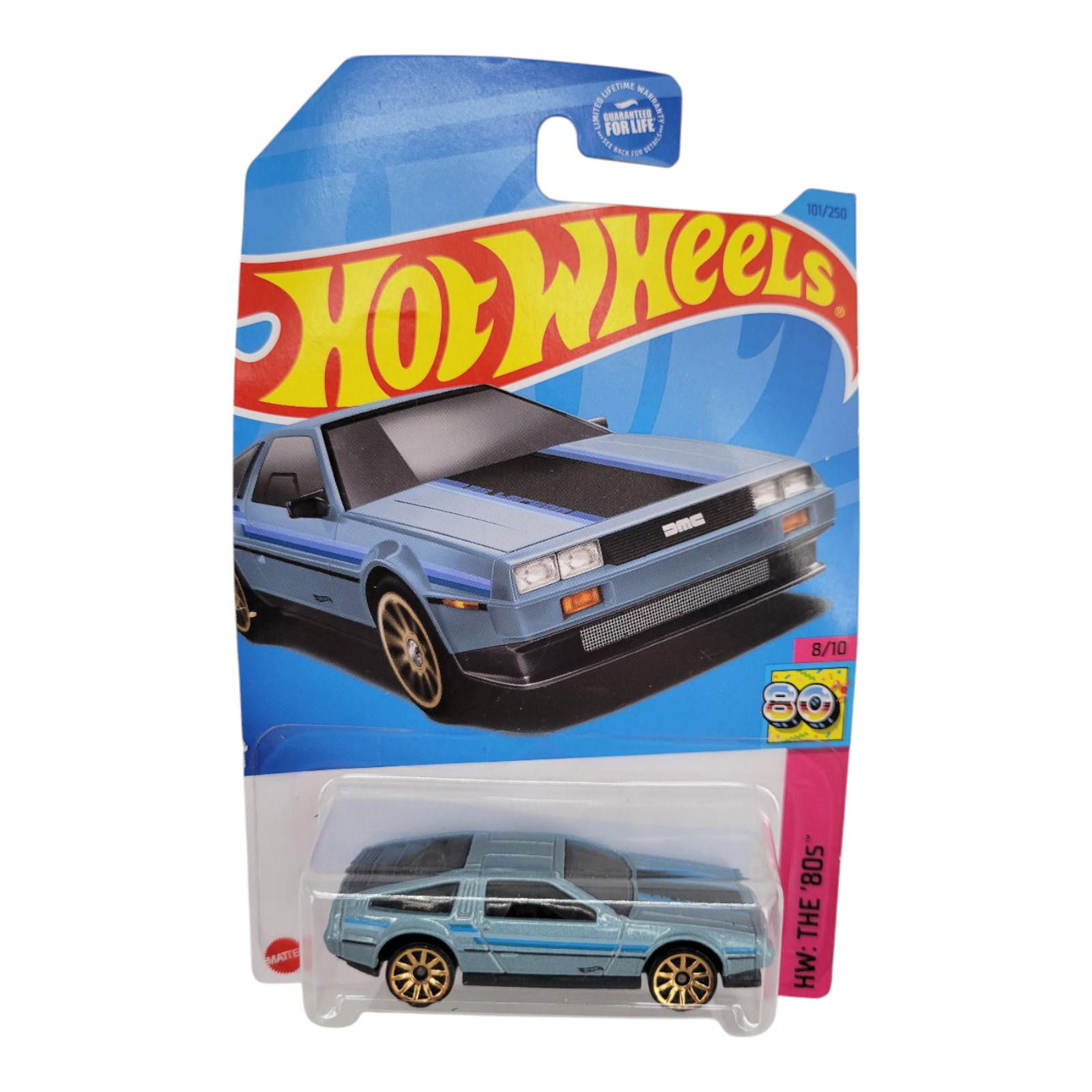 Hot Wheels DMC DeLorean HW The 80s Series Blue Die-Cast 1:64 Scale 8/10