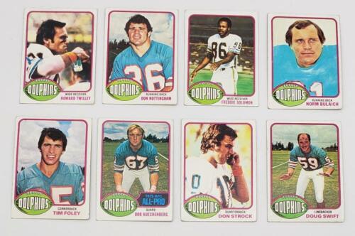 1976 Topps Chewing Gum Football Cards Miami Dolphins