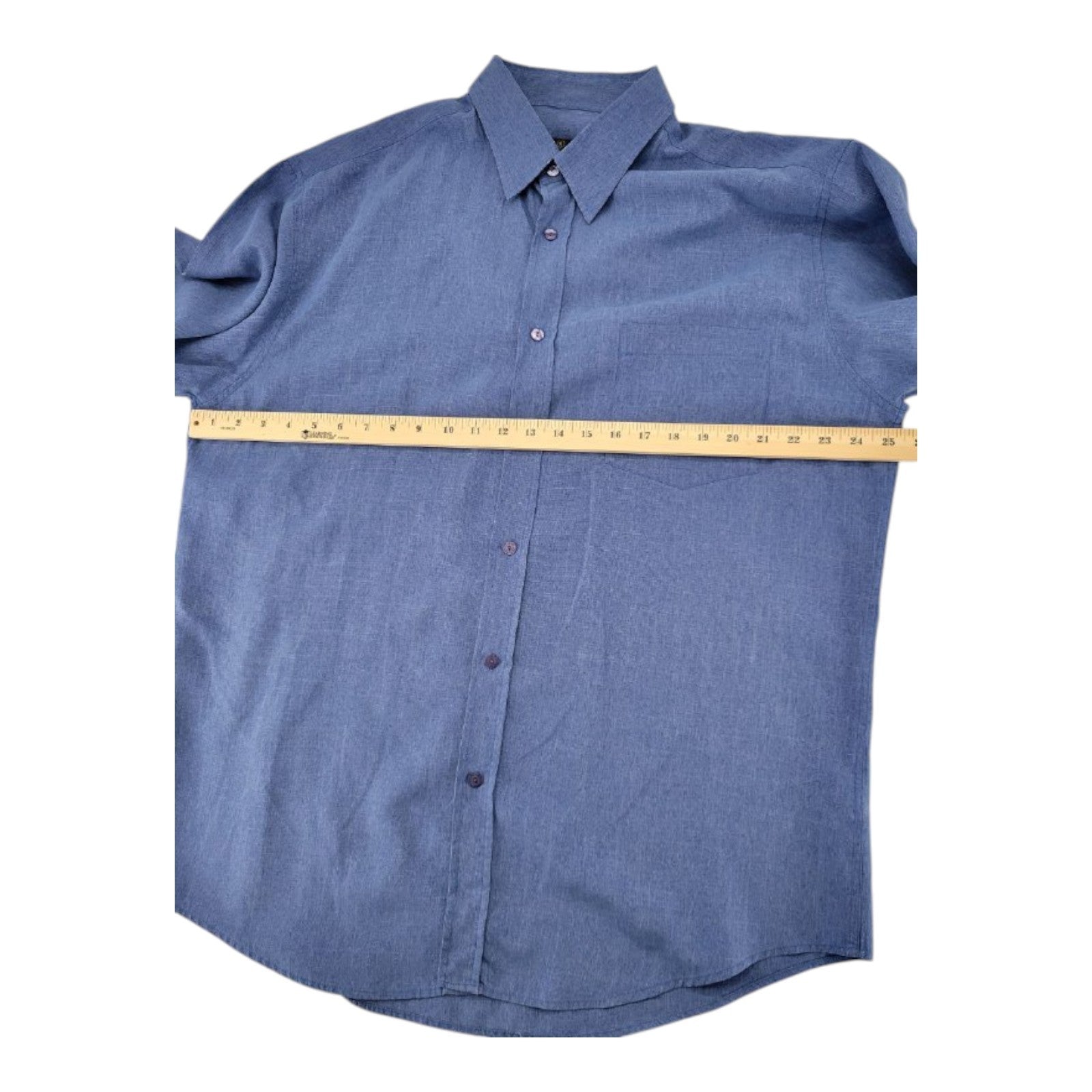 Bugatchi Uomo Men's XL Blue Button-Up Shirt Long Sleeve Cotton Blend