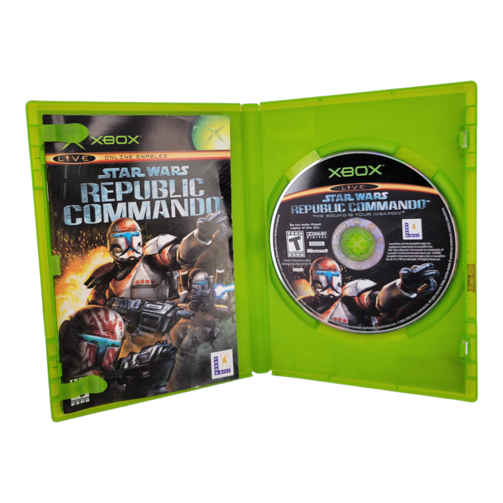 Microsoft Xbox Star Wars Republic Commando 2005 Game with Case and Manual