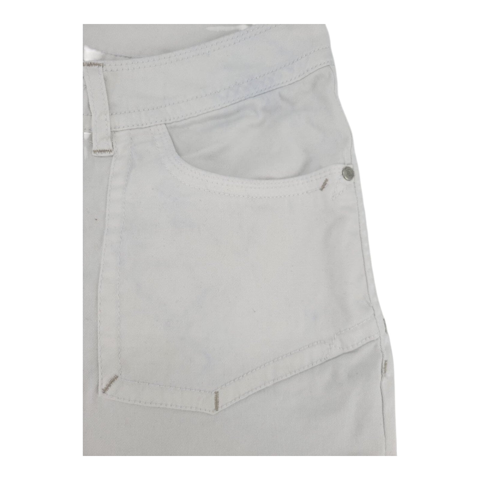 Faded Glory Womens White Capri Pants Studded Pockets Stretch Size 20W