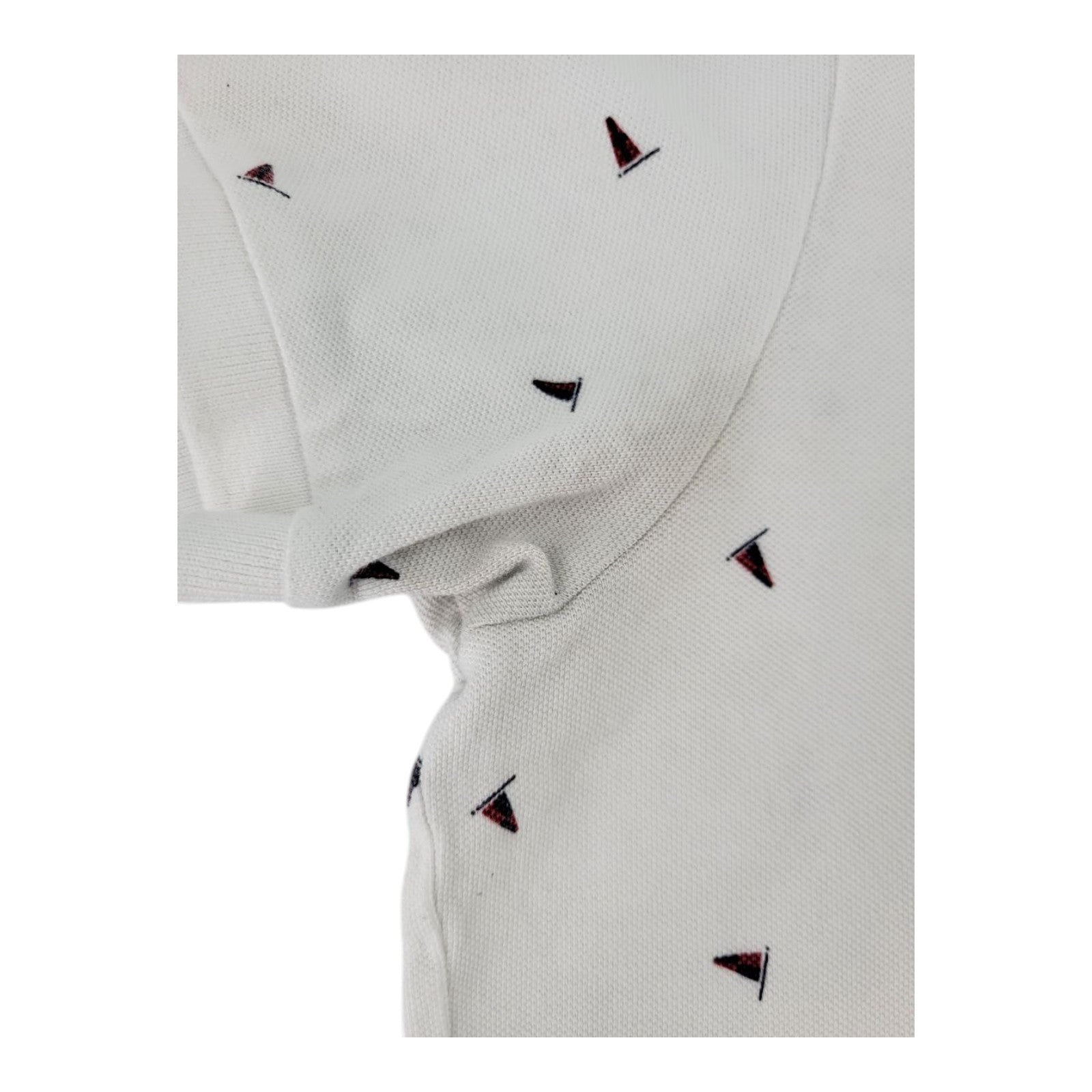 Aeropostale Mens White Nautical Printed Polo Shirt Short Sleeve Casual Size L