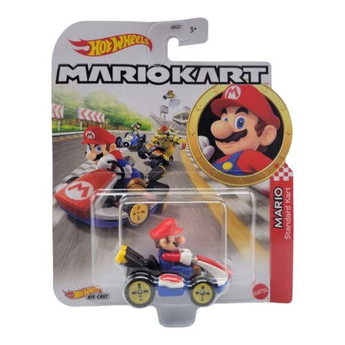 Hot Wheels Mario Kart Mario Standard Kart 1:64 DieCast Mattel Toy Car Vehicle