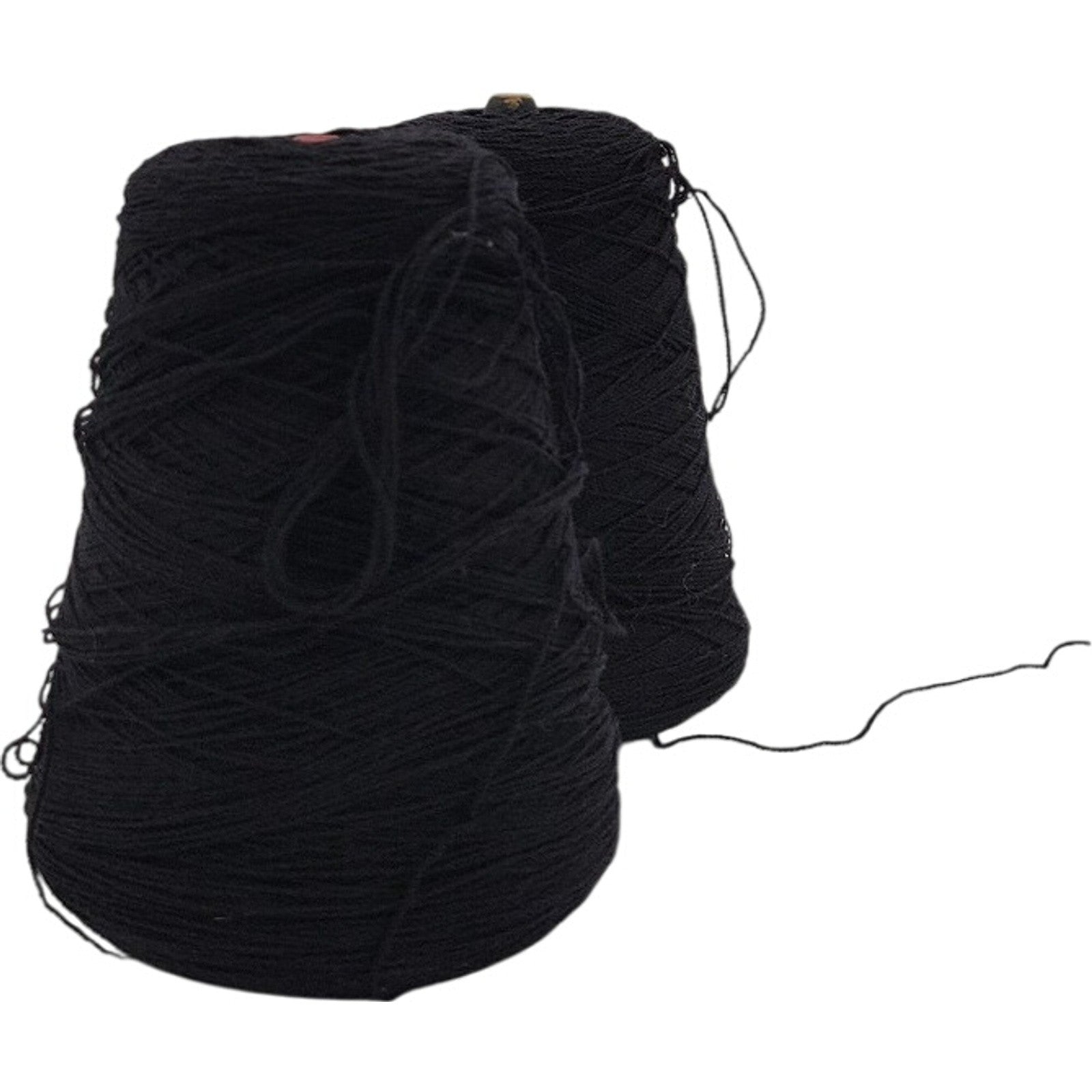 Vintage Coosa Thatcher Black 30/1 Cone Yarn Lot of 2
