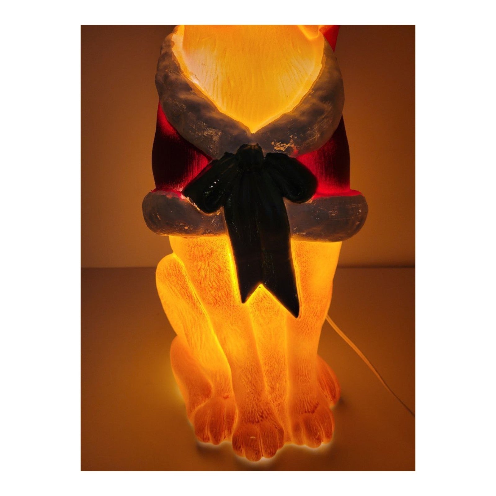 Holiday Time Lighted Golden Retriever Blow Mold Santa Suit Christmas Decor 24"