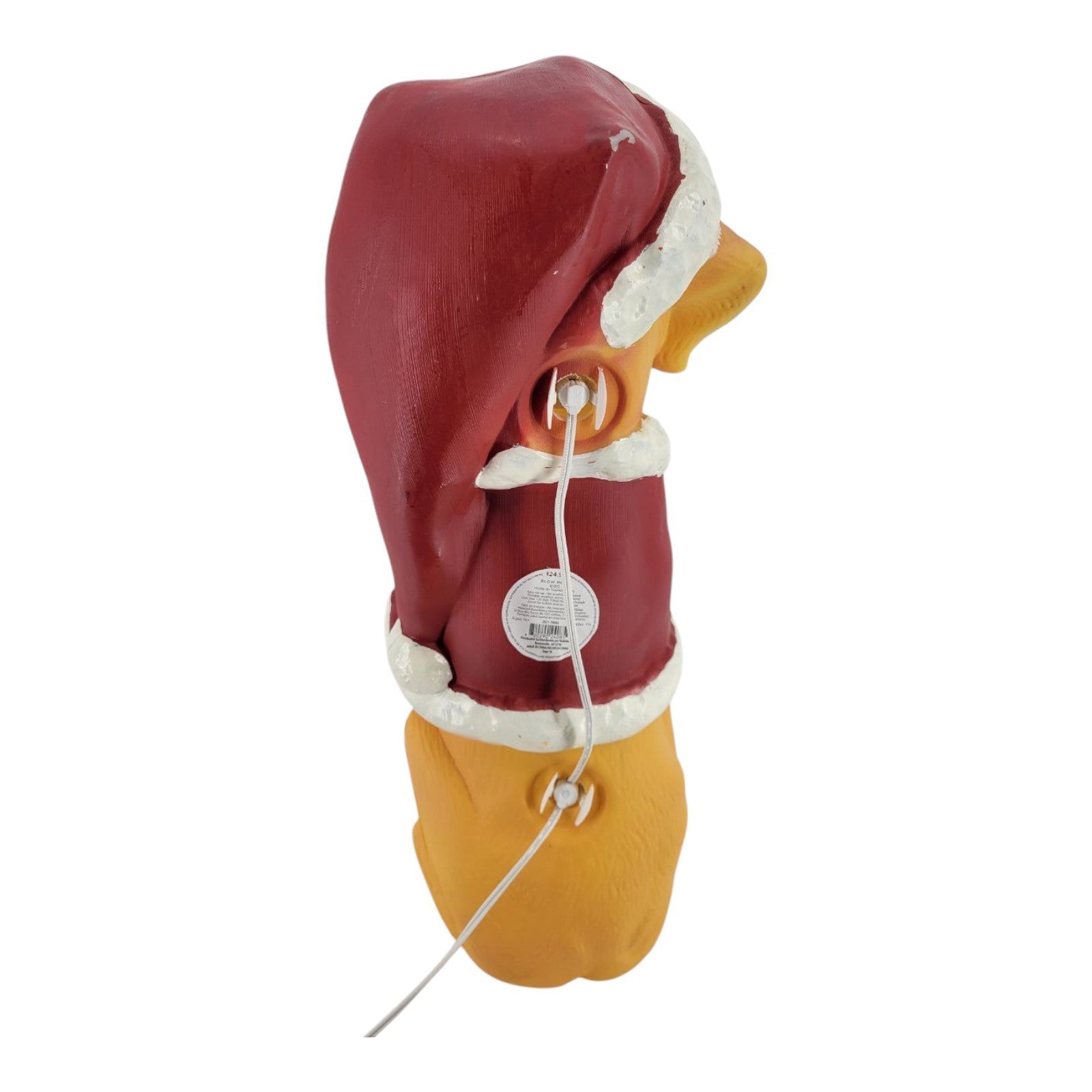 Holiday Time Lighted Golden Retriever Blow Mold Santa Suit Christmas Decor 24"