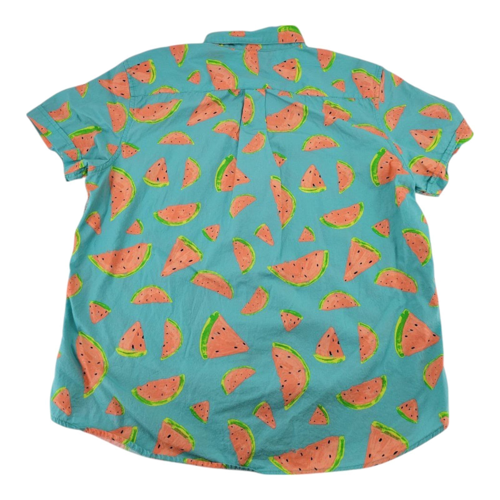 Arizona Jean Co Men's Aqua Shirt XXL Watermelon Print Cotton Short Sleeve