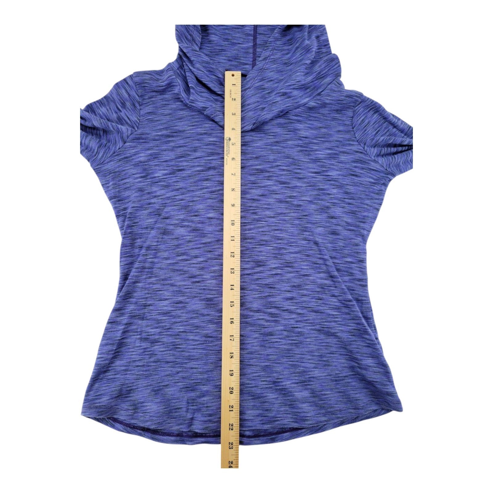 Columbia Women's Blue Hooded Pullover Shirt Size L Long Sleeve Stretch