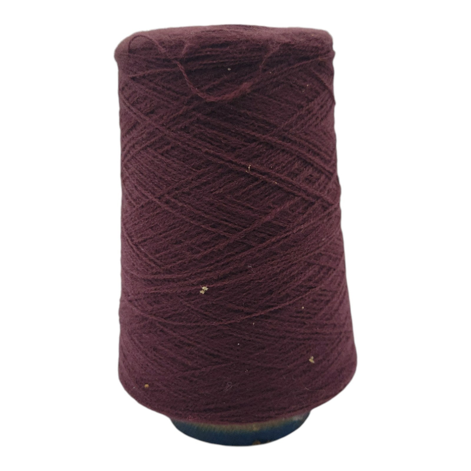 Vintage Burgundy Cone Yarn Wool Blend Knitting and Weaving Thread 50% Left