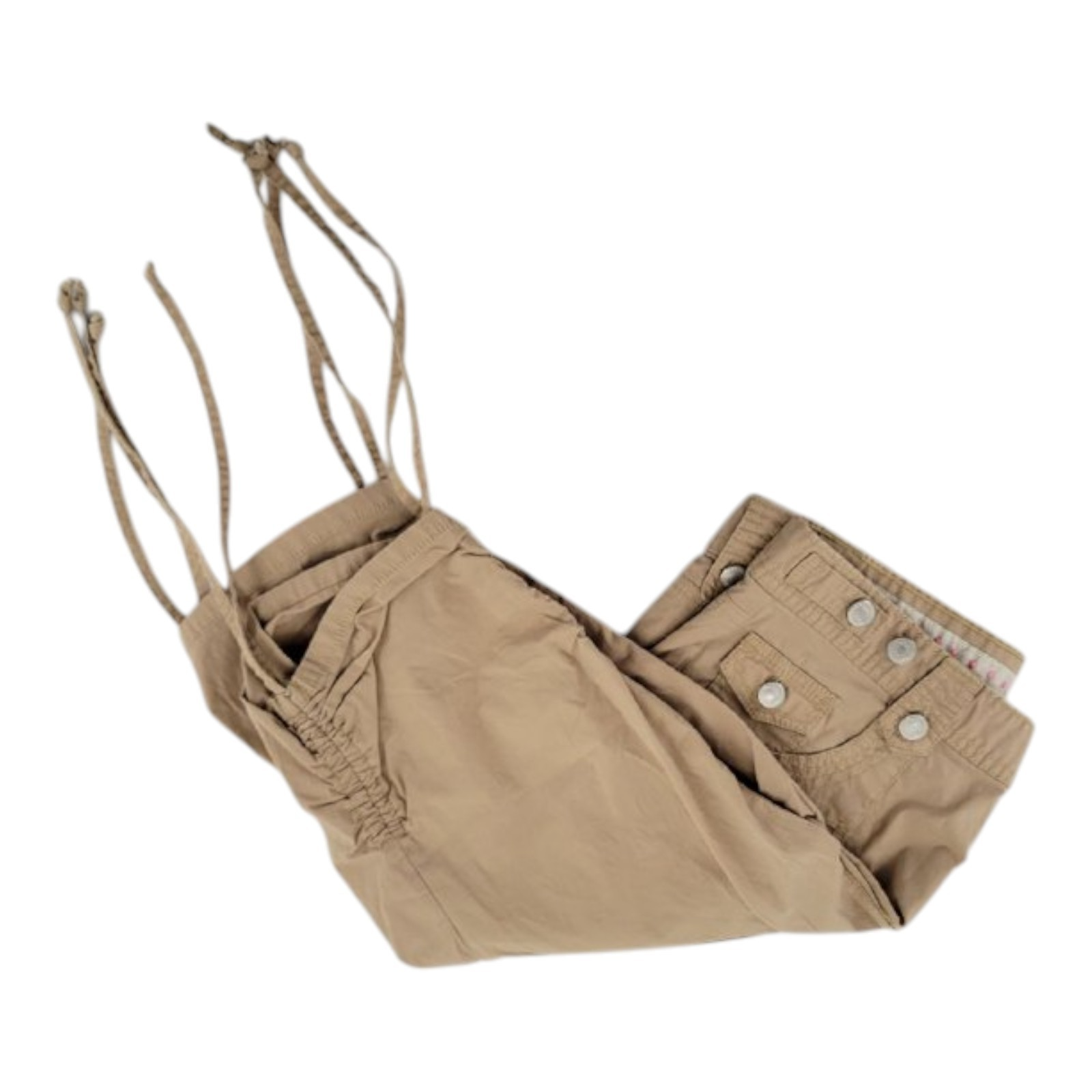 Personal Identity Women's Khaki Capri Pants 5 Cargo Stretch Drawstring