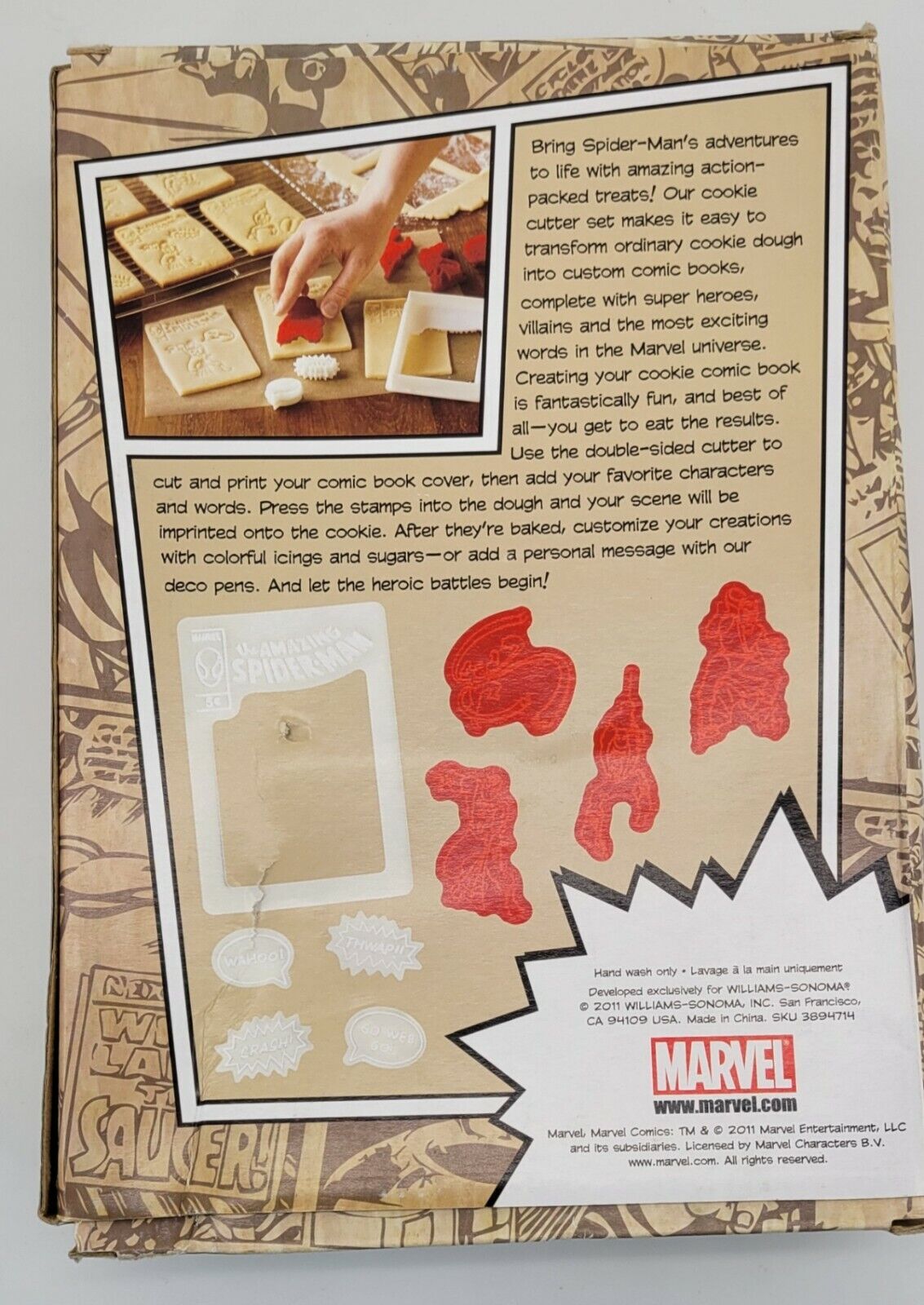 Williams Sonoma Marvel Comics Spider Man Comic Book Cookie Cutter Set