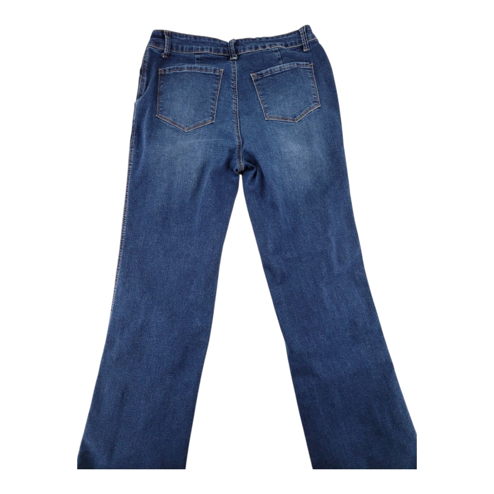 Flamingo Womens Stretch Denim Straight Leg Jeans Blue Size L