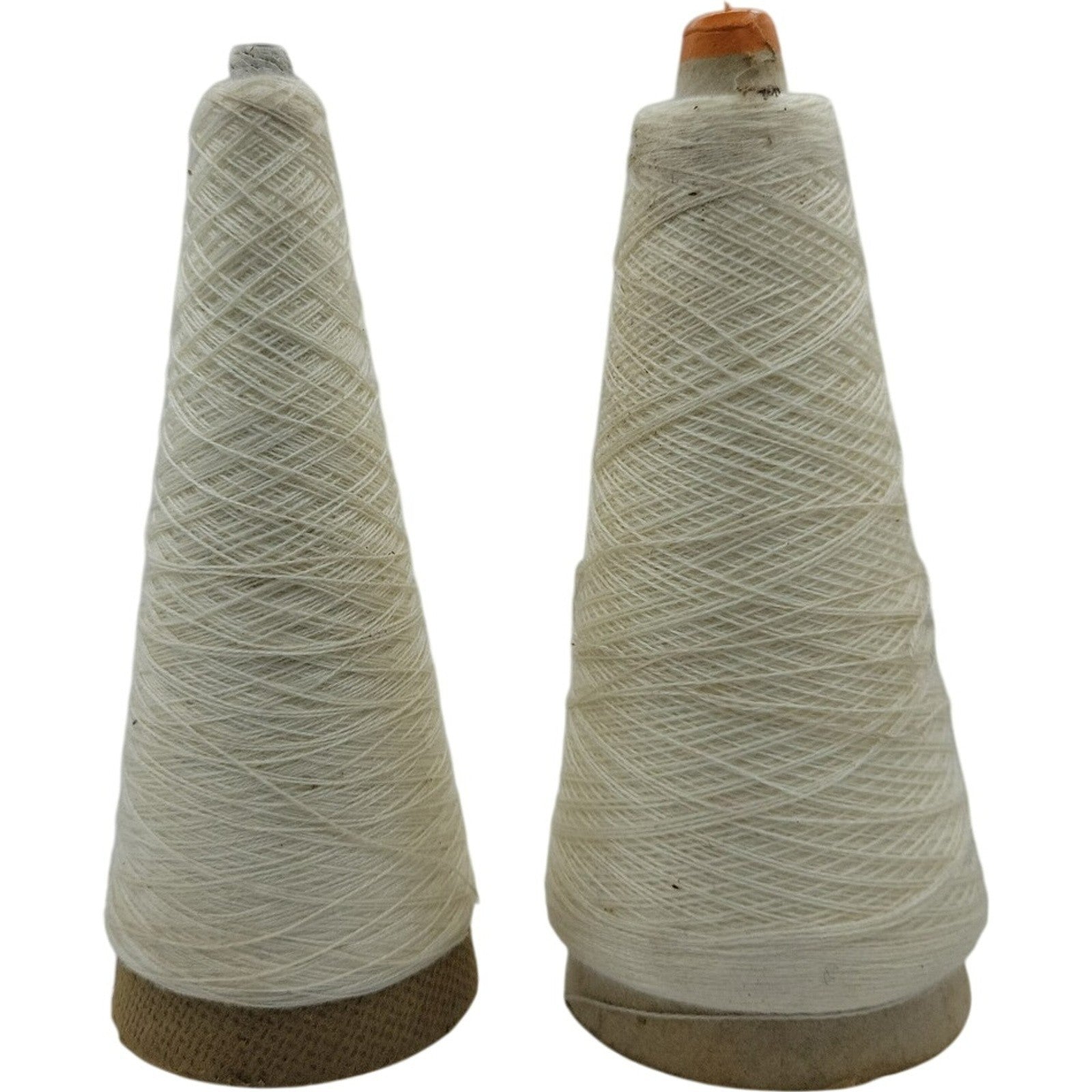 Vintage 1980s Pisgah Yarn 2/24 Cone Yarn Snow 08194 Lot of 2