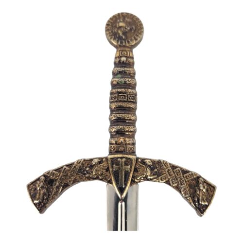 Denix Letter Opener Crusader Sword 7 Inch Metal Blade Brass Finished Handle