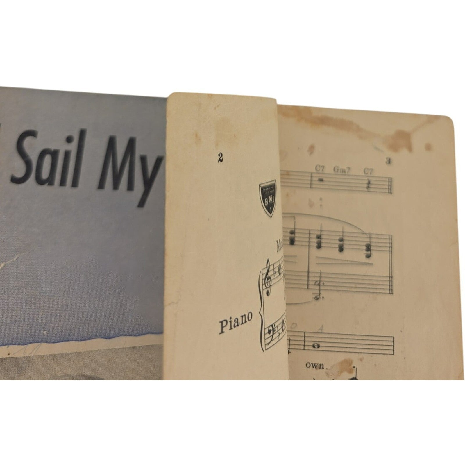 Vintage Sheet Music 1950 I'll Sail My Ship Alone Moon Mullican