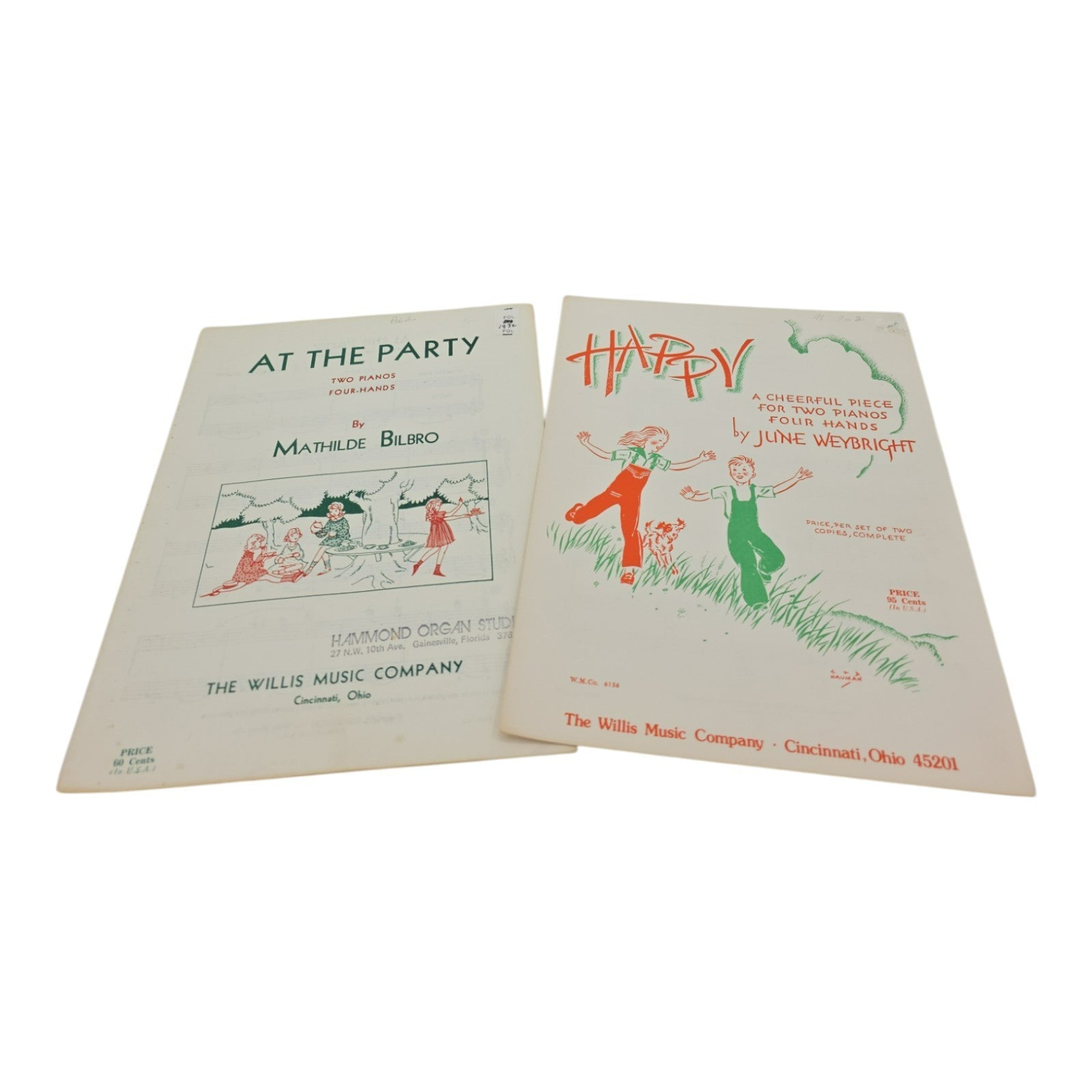 At The Party By Mathilde Bilbro And Happy By June Weybright Set of 2 Sheet Music