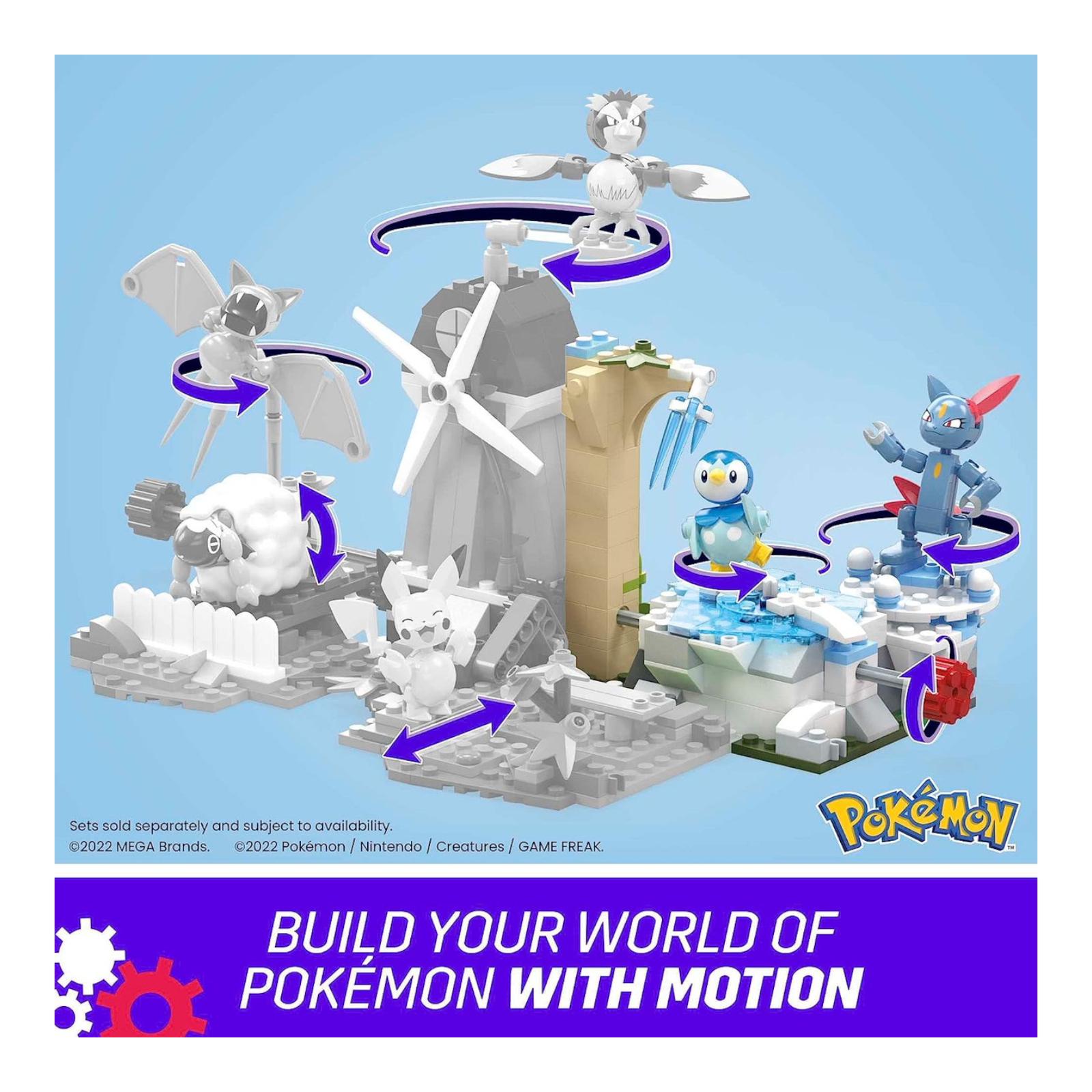 Mattel Mega Pokémon Piplup and Sneasels Snow Day 171 Piece Building Set