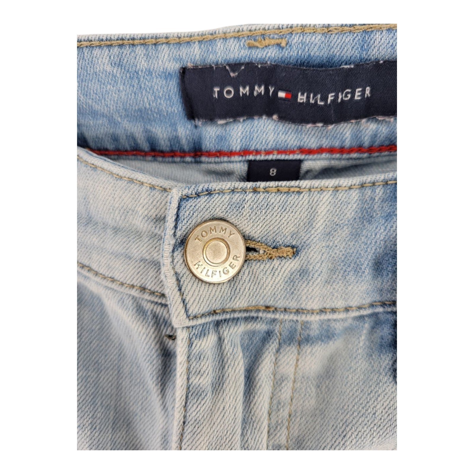 Tommy Hilfiger Tribeca Skinny Jeans Light Wash Side Stripe Womens Size 8