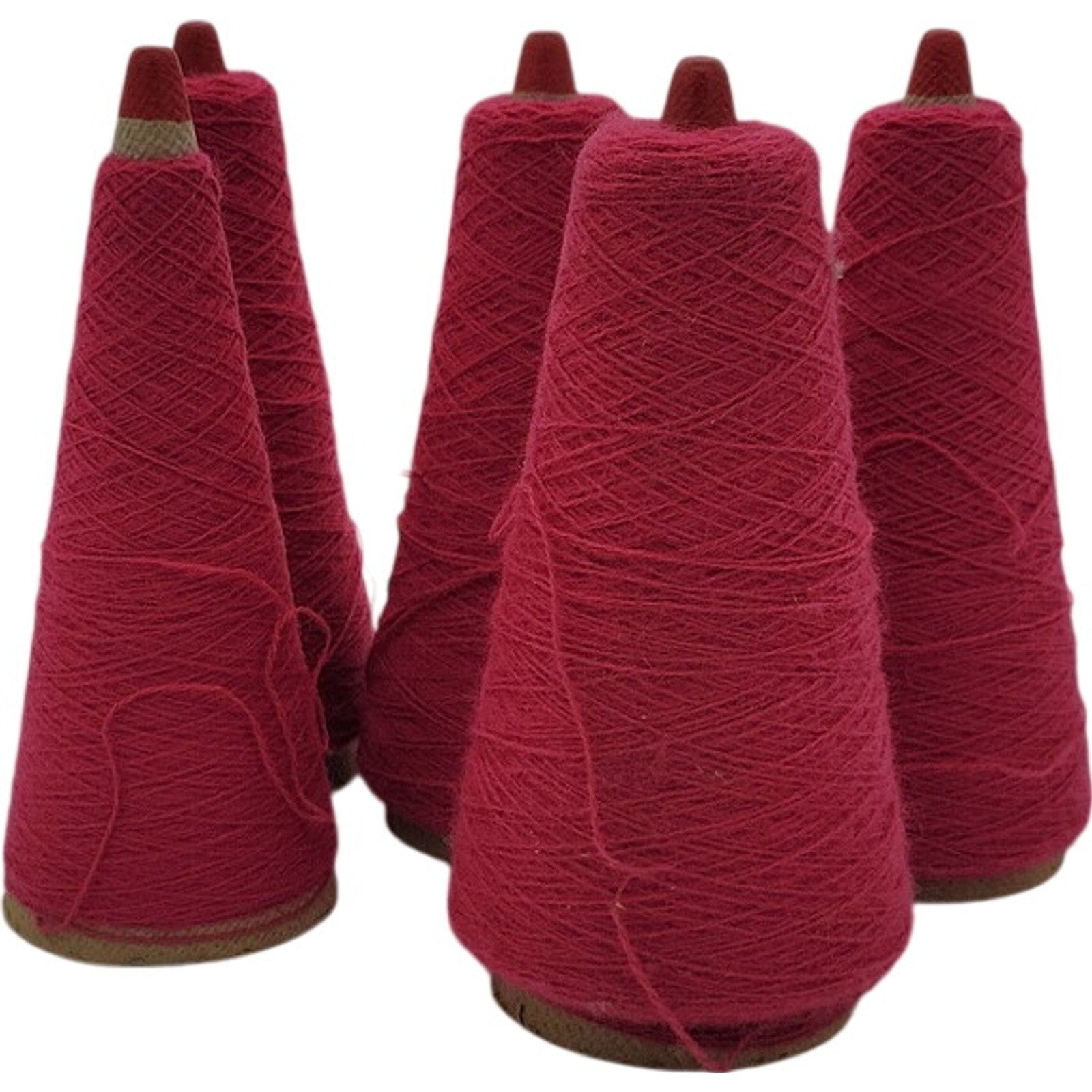 Vintage Phoenix Dye Works Federal Raspberry Yarn Cone 2/24 508141 Lot of 5