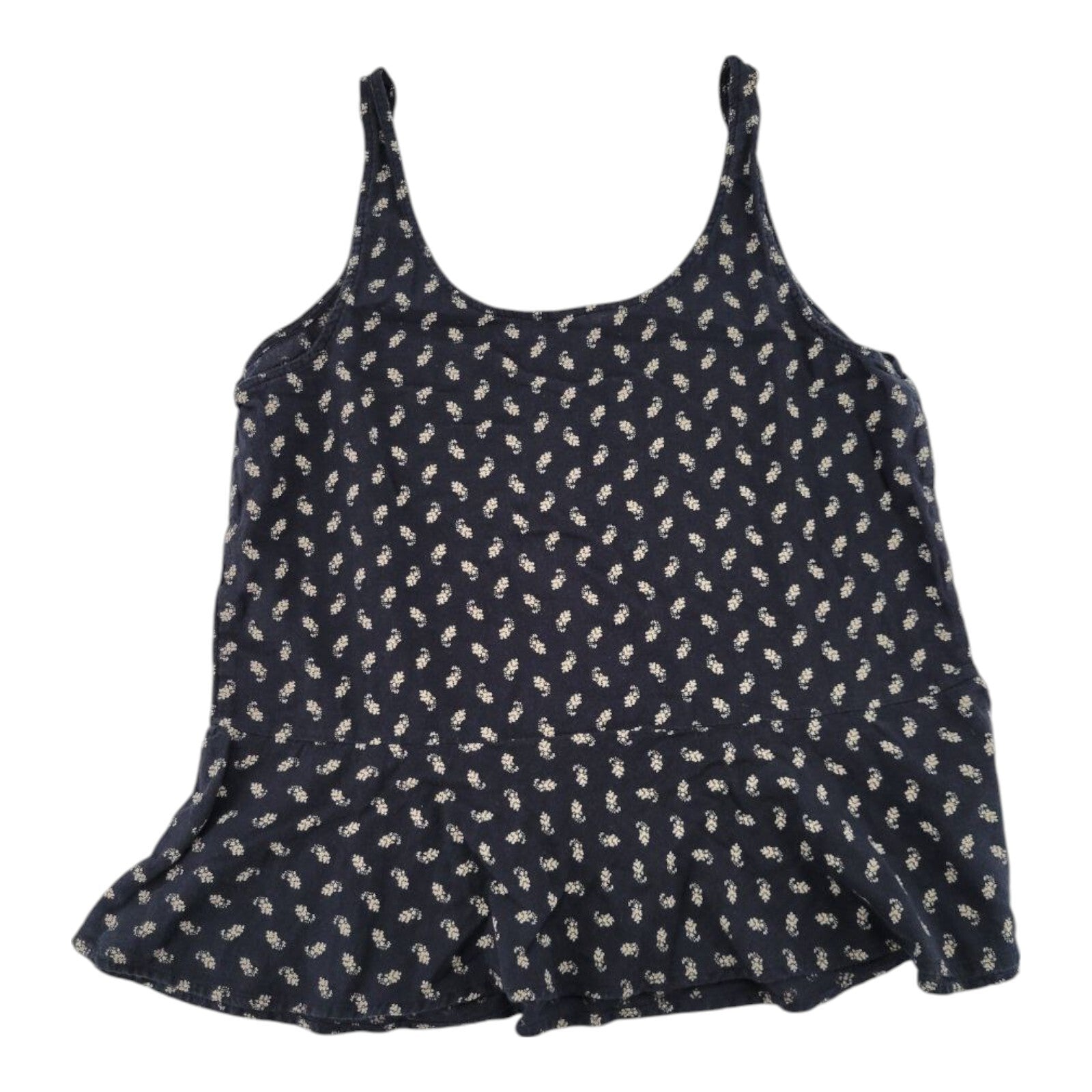 Old Navy Womens Black Floral Peplum Hem Tank Top Medium