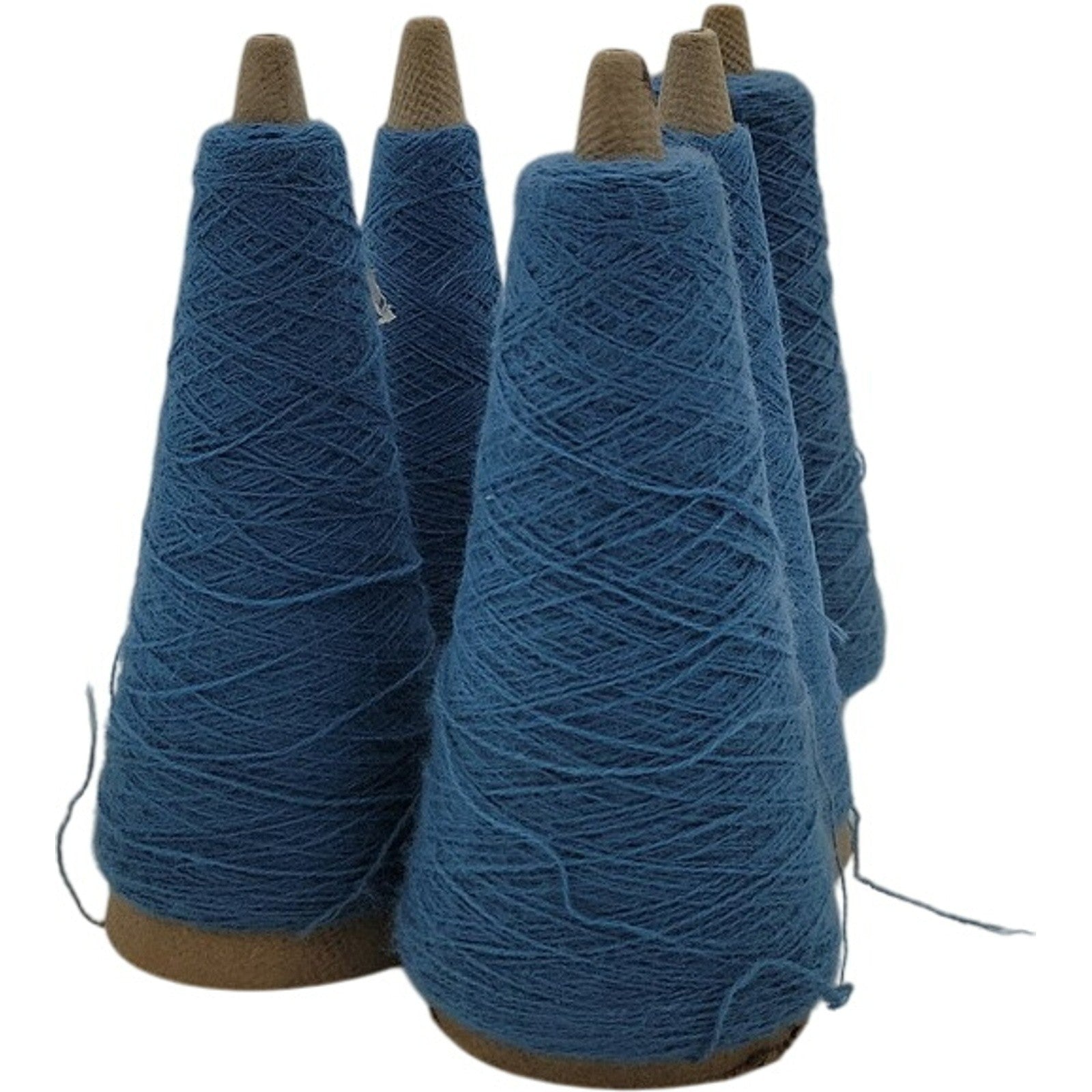 Vintage Phoenix Dye Works 2/24 Acrylic Yarn Cone Federal Blue 449011 Lot of 5