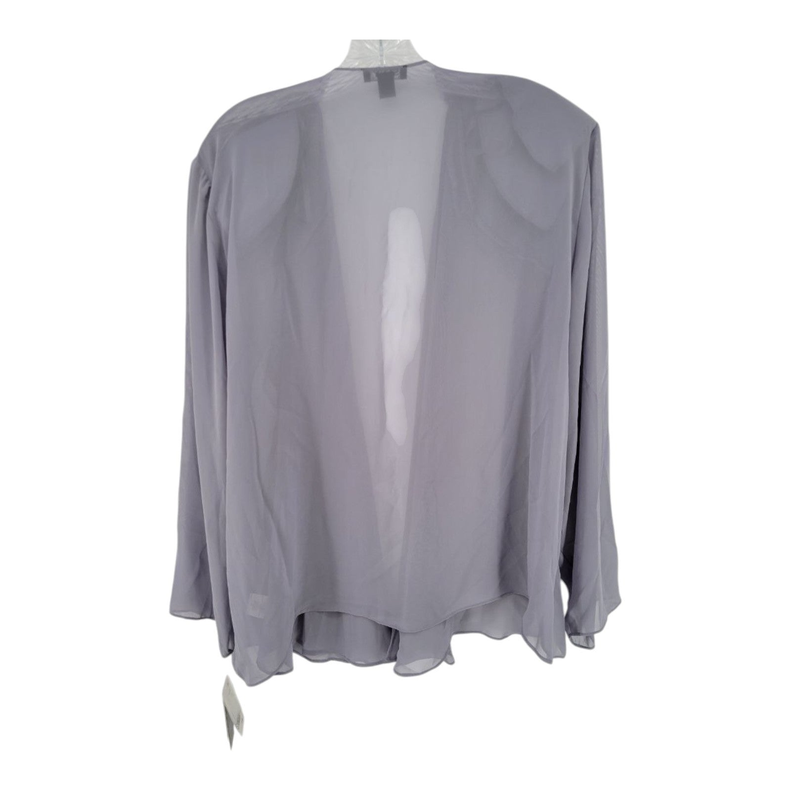 SLNY Womens 2 Piece Chiffon Jacket Dress Set Beaded Concrete Lavender 24W