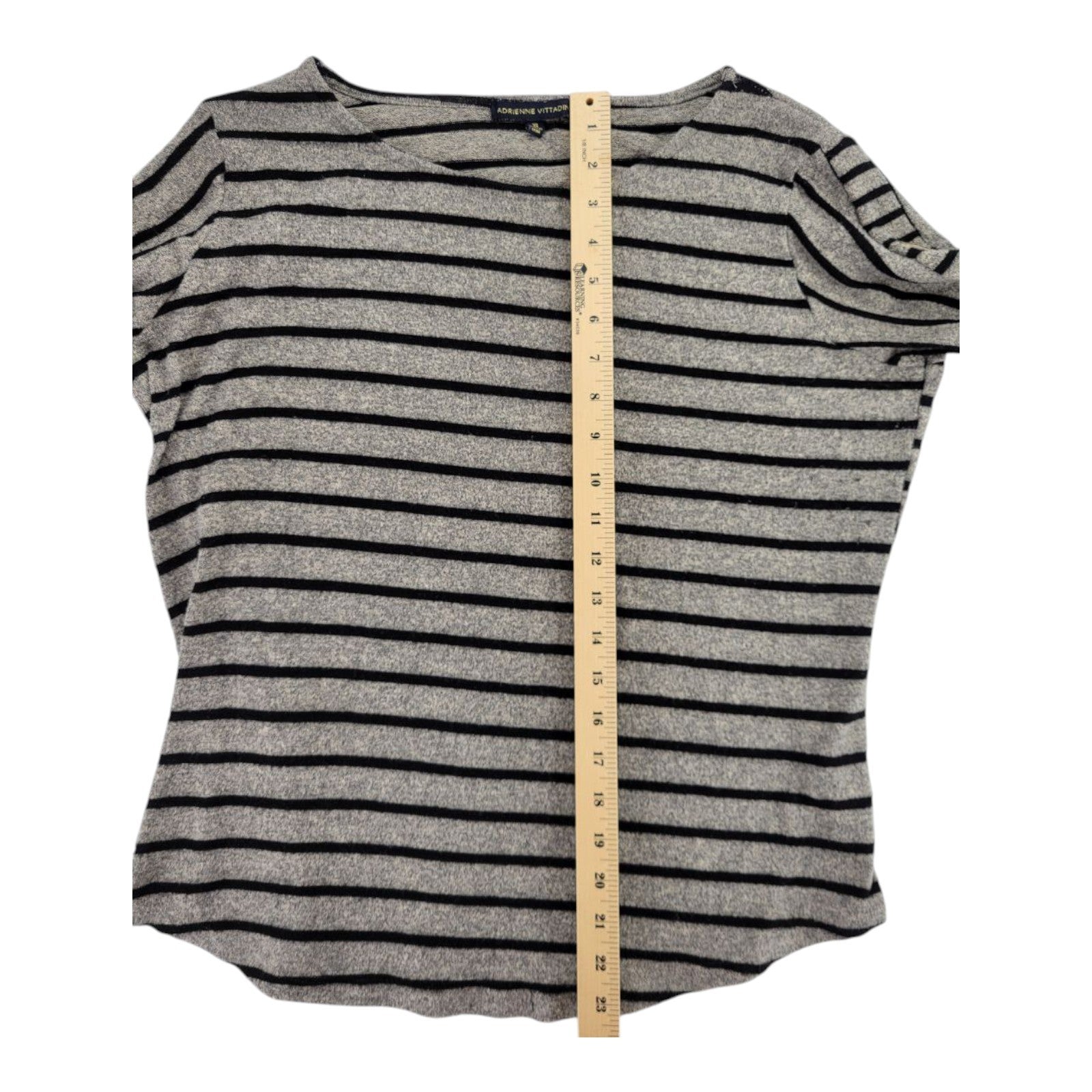 Adrienne Vittadini Stripe Top 3/4 Sleeve Women's XL